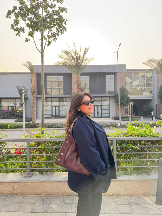 Rhea Trench Coat in Navy