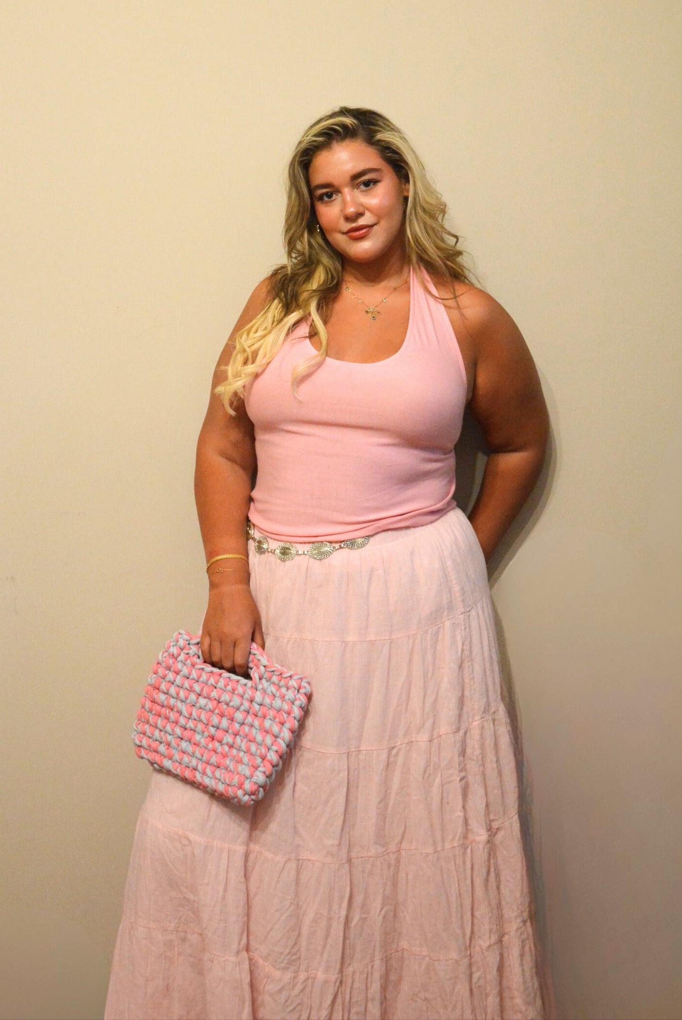 Nova Halter Top in Pink