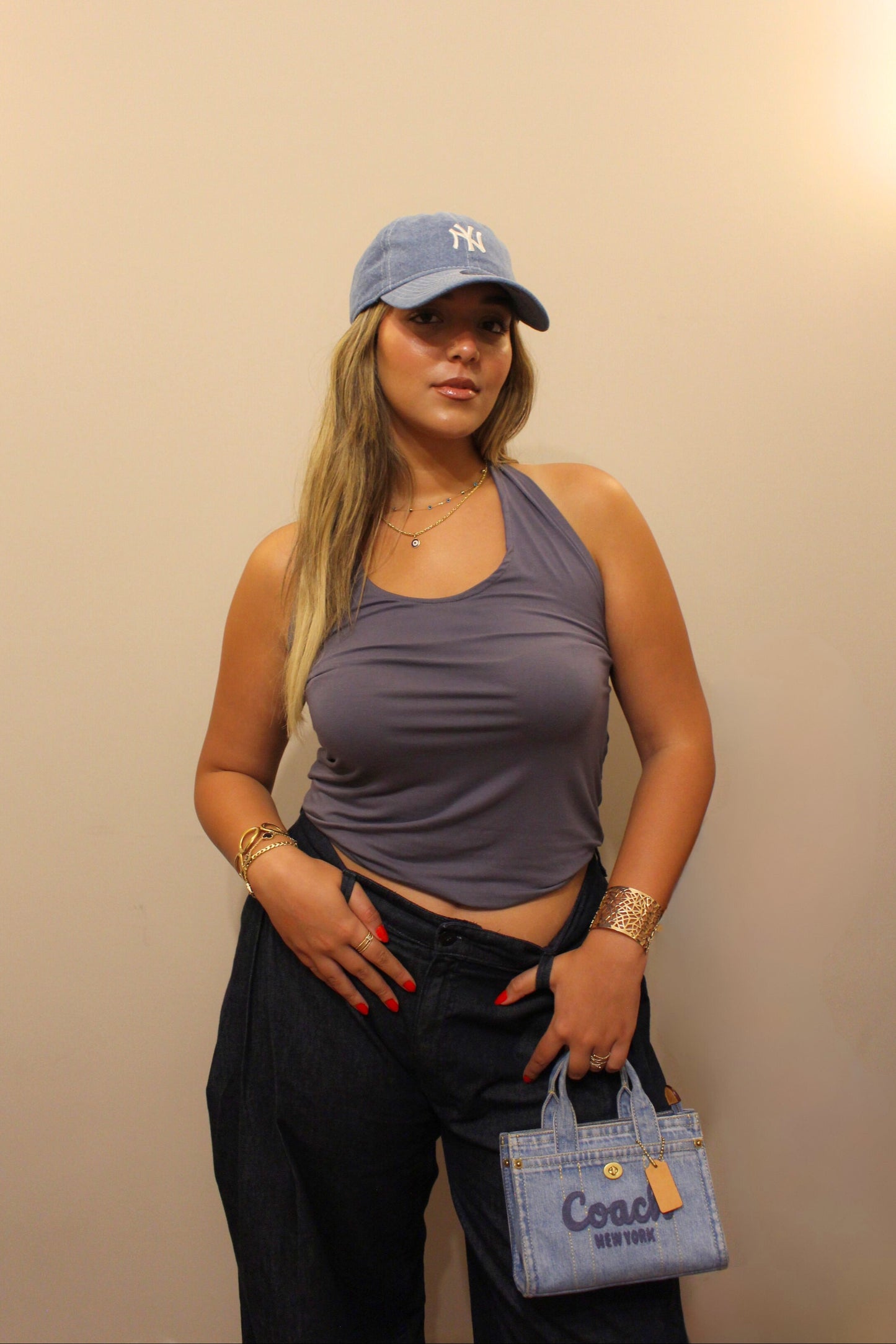 Nova Halter Top in Grey