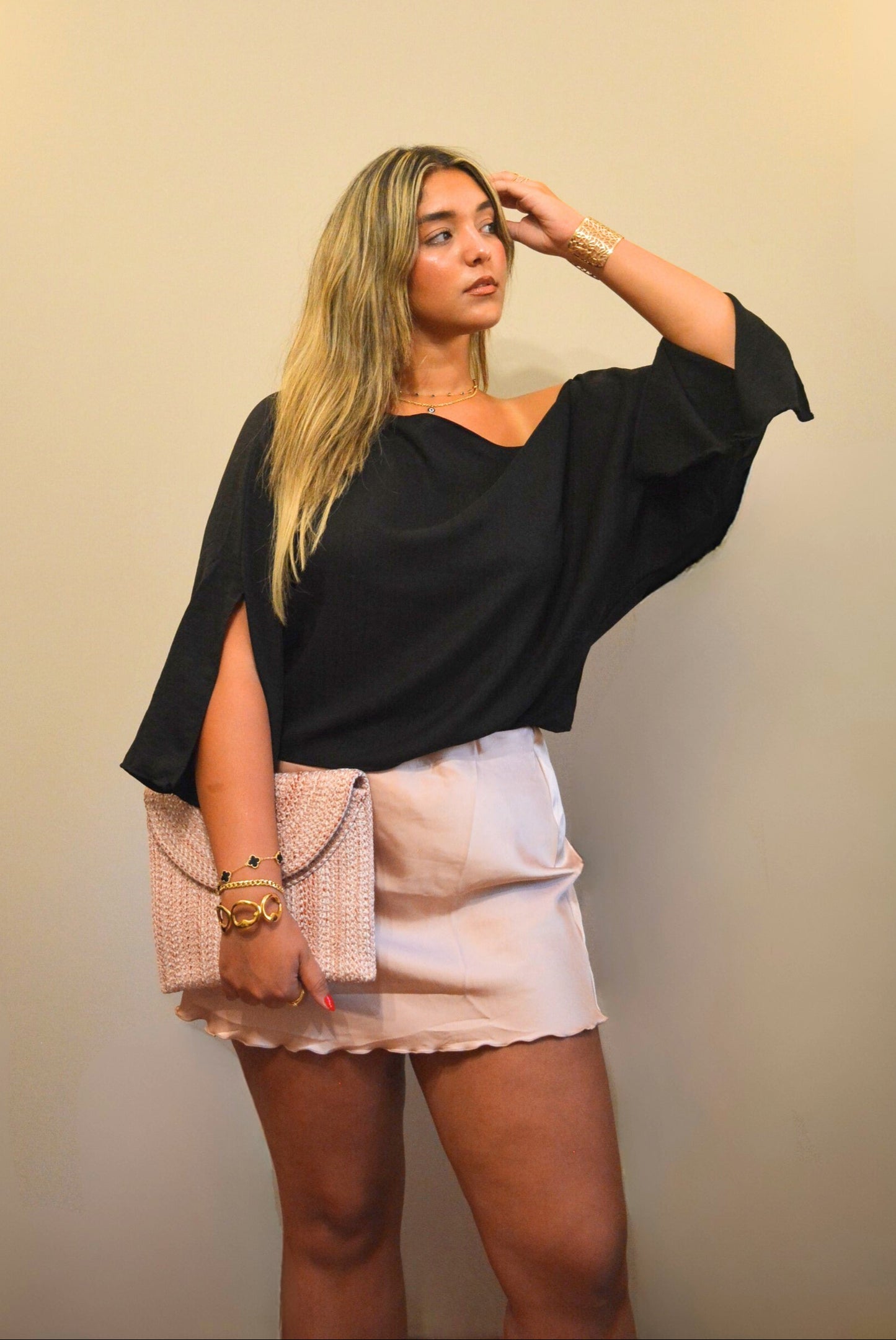 Ayla Linen Top in Black