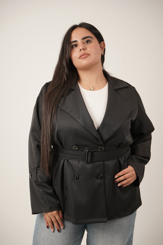Rhea Trench Coat in Black