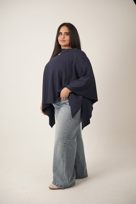 Maeve Navy Poncho
