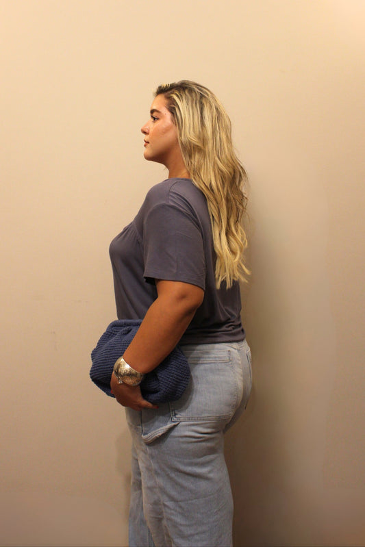 Luna Twist Top in Grey