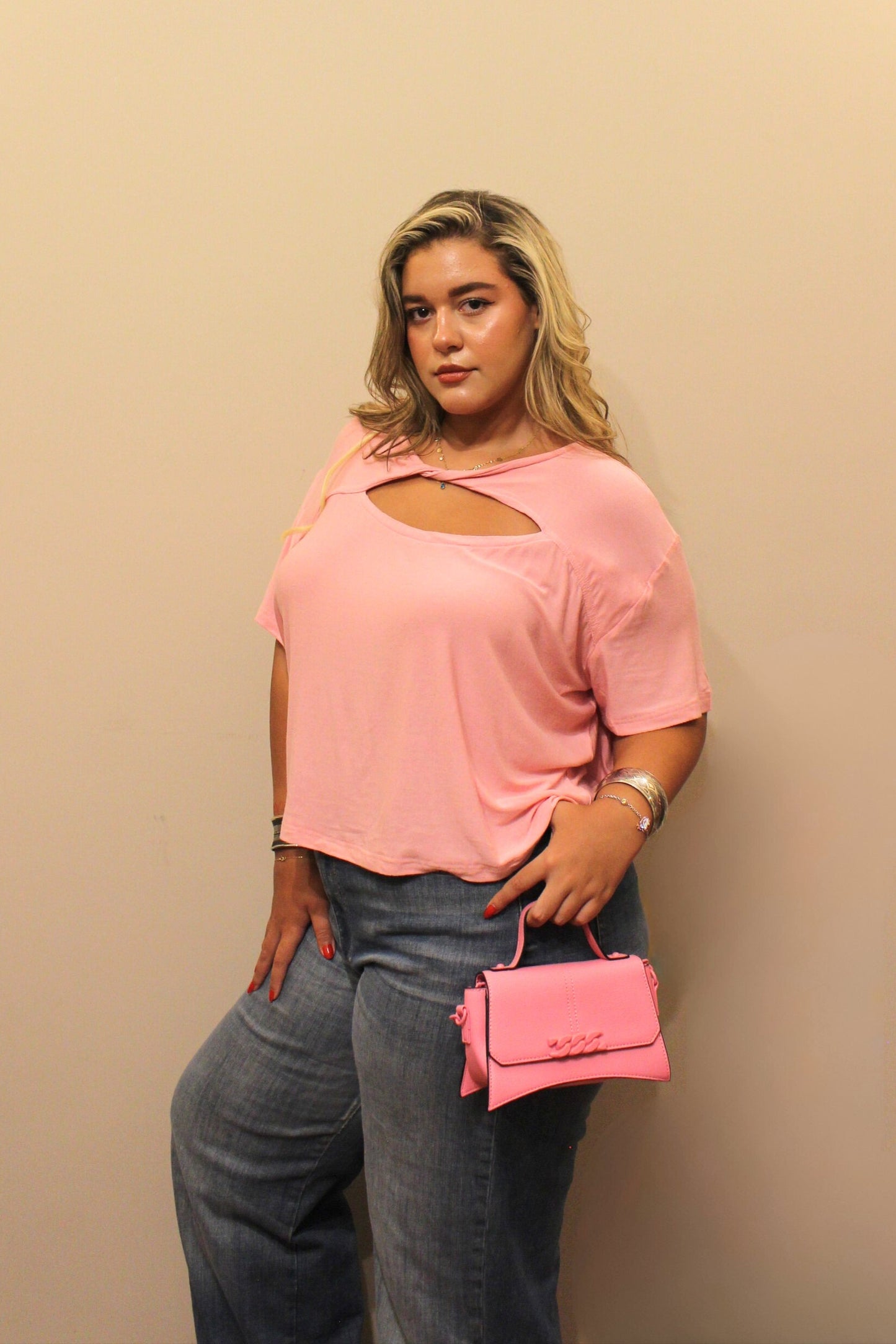 Luna Twist Top in Pink