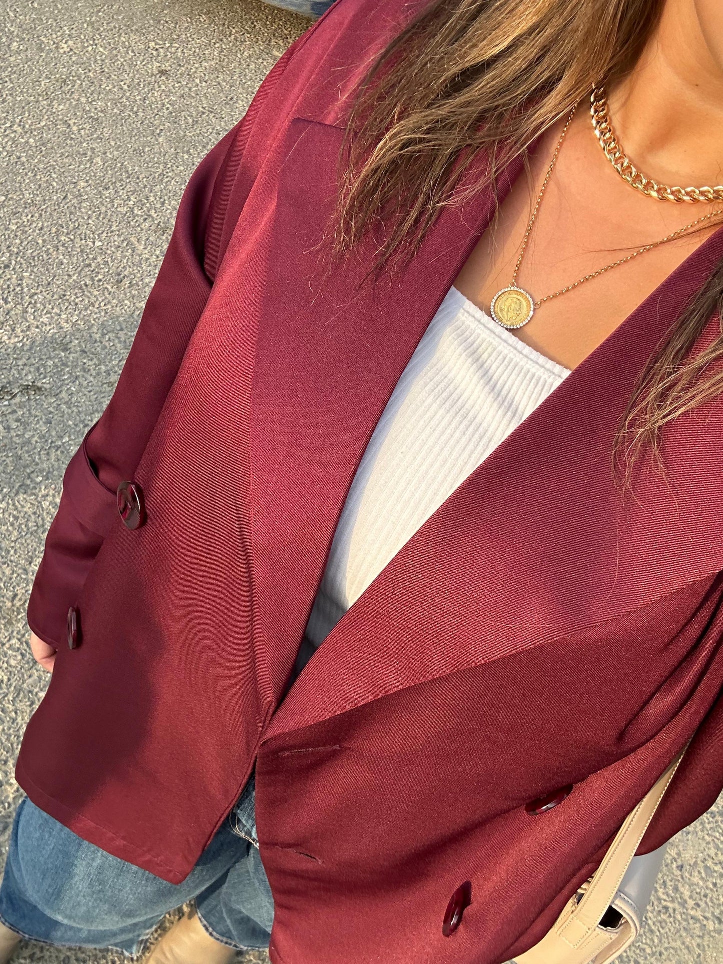 Rhea Trench Coat in Burgundy