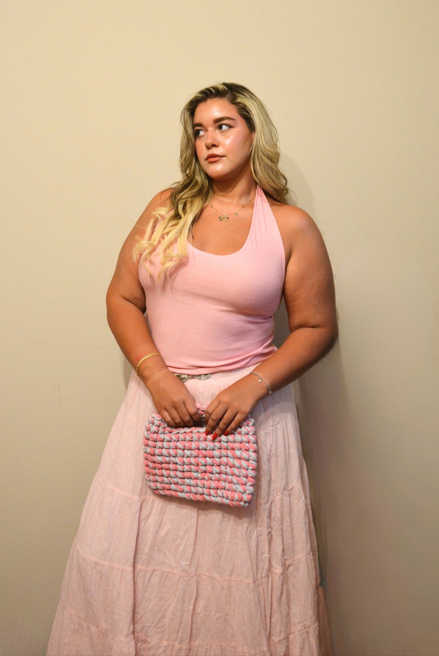 Nova Halter Top in Pink