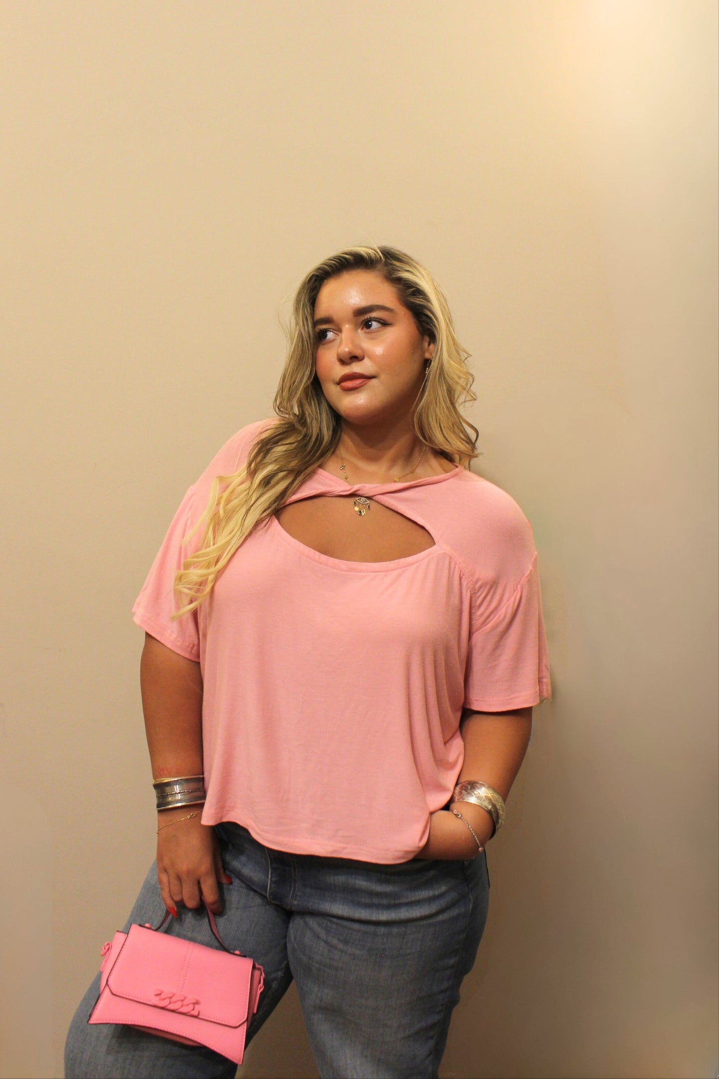 Luna Twist Top in Pink