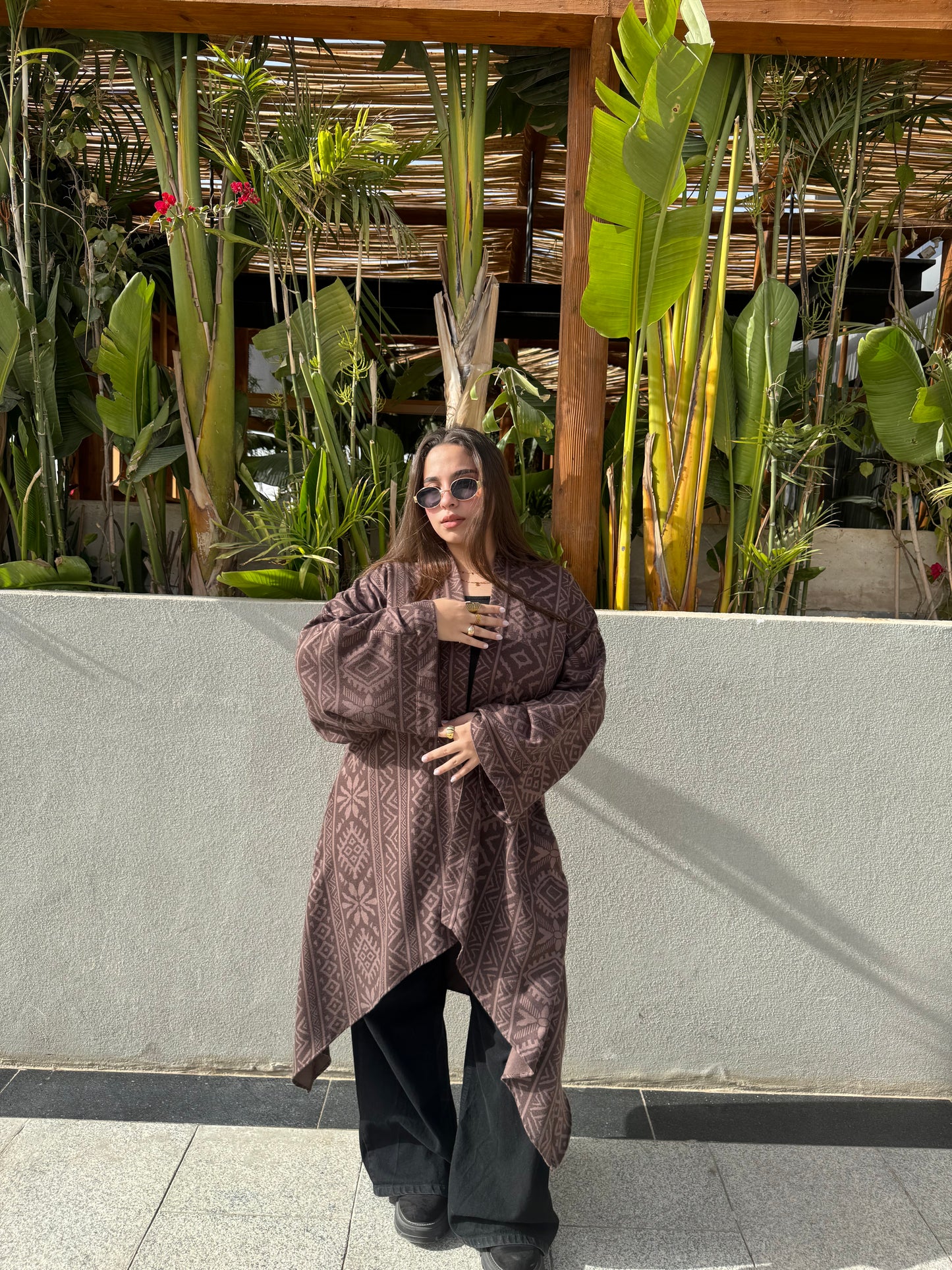 Alaya Kaftan in Brown/Beige