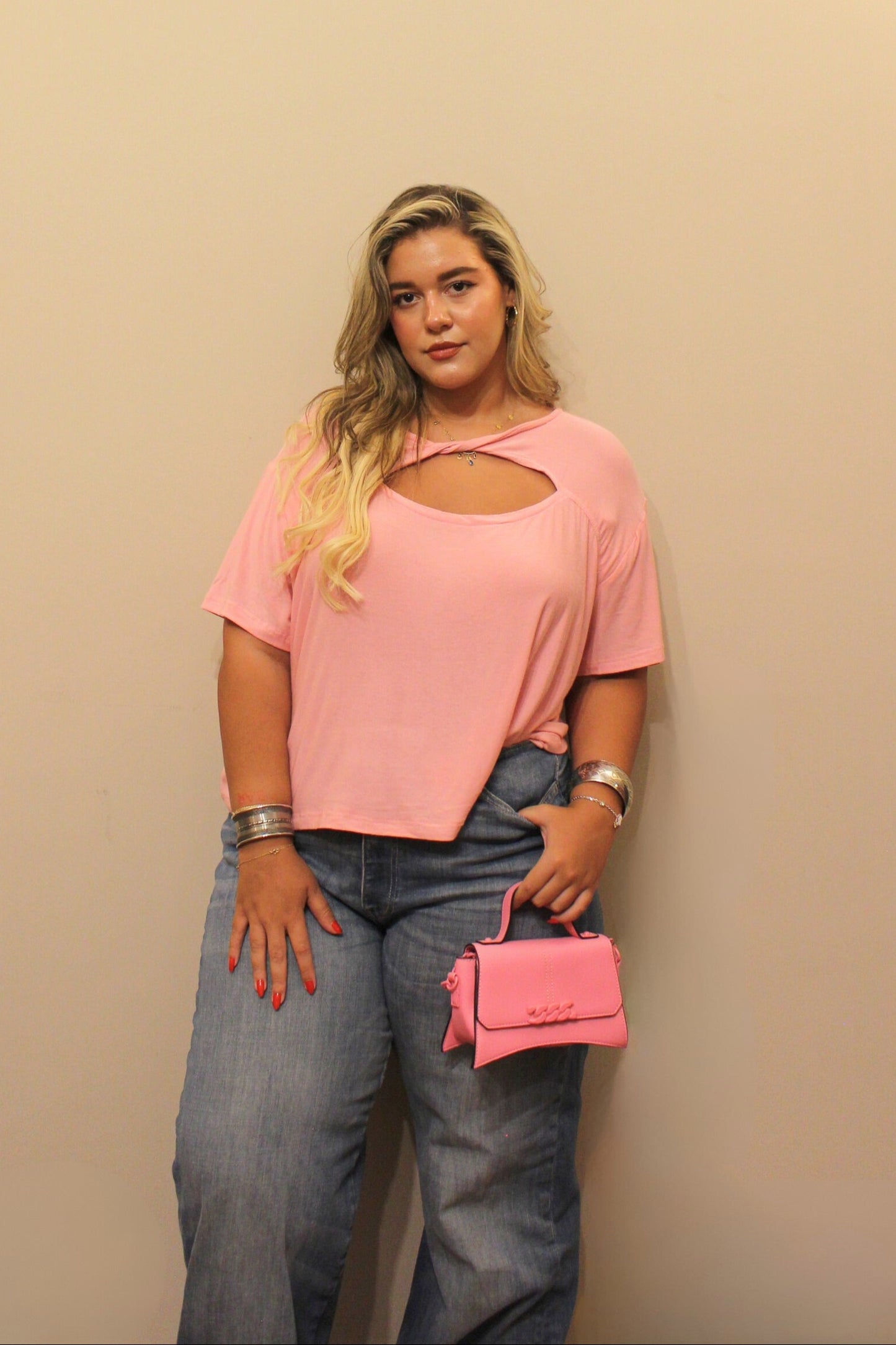 Luna Twist Top in Pink