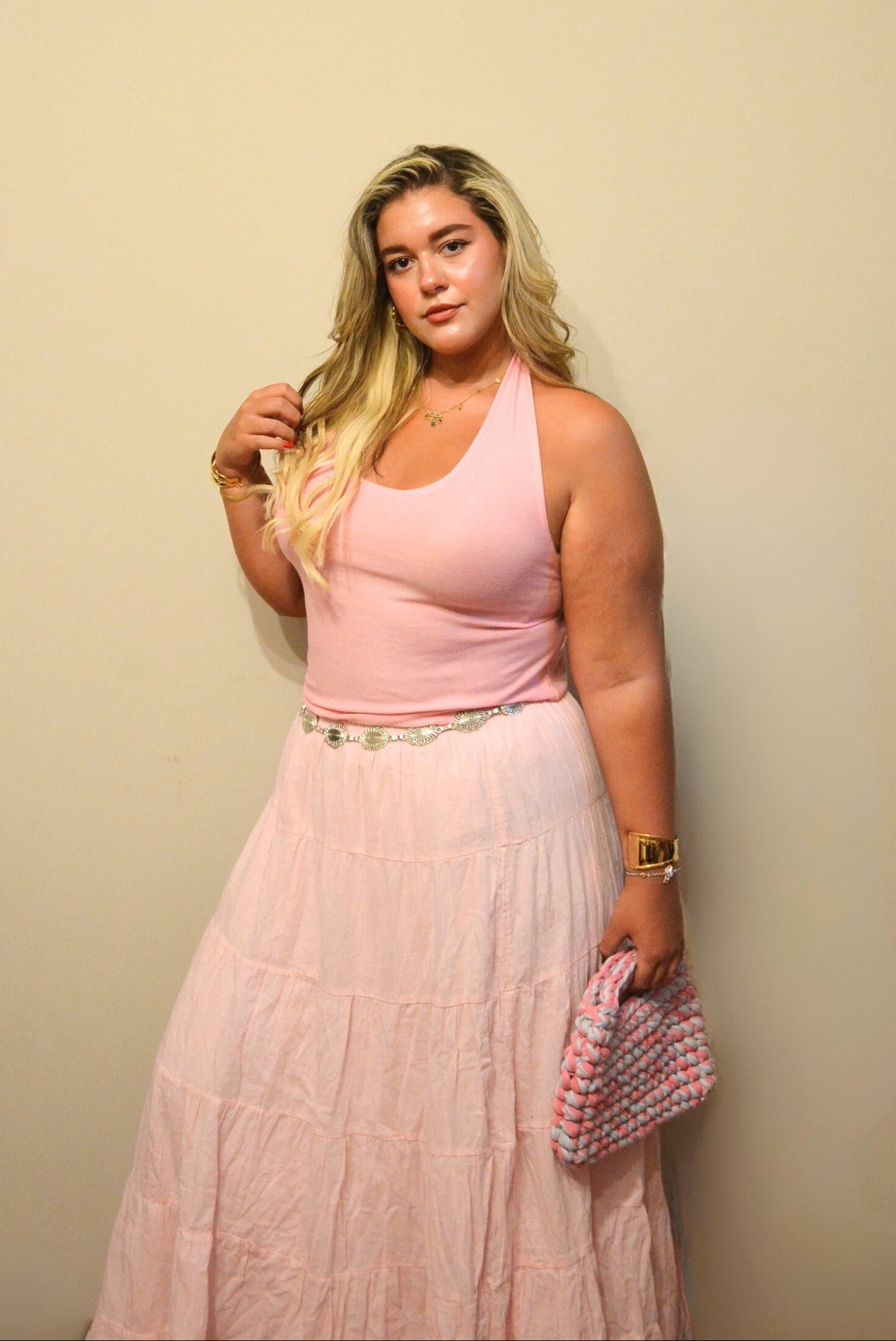 Nova Halter Top in Pink