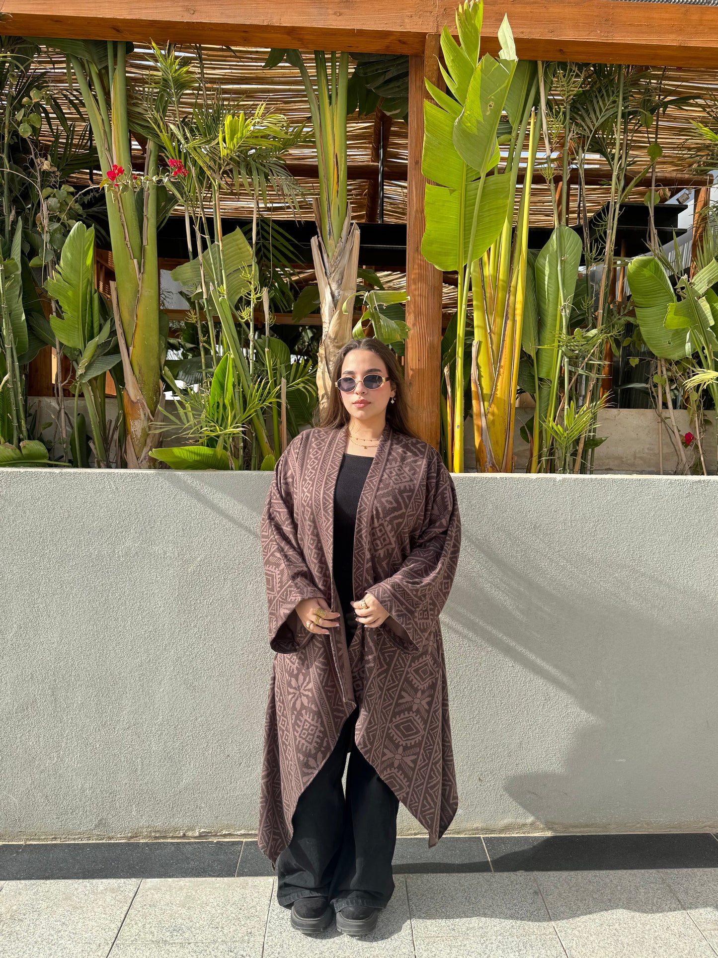Alaya Kaftan in Brown/Beige