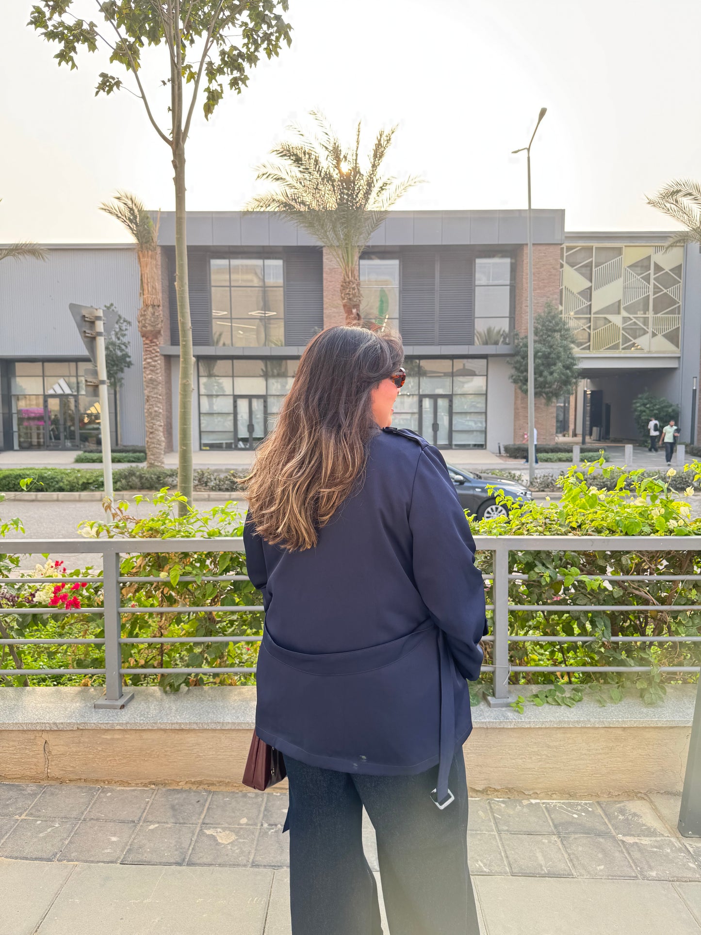 Rhea Trench Coat in Navy