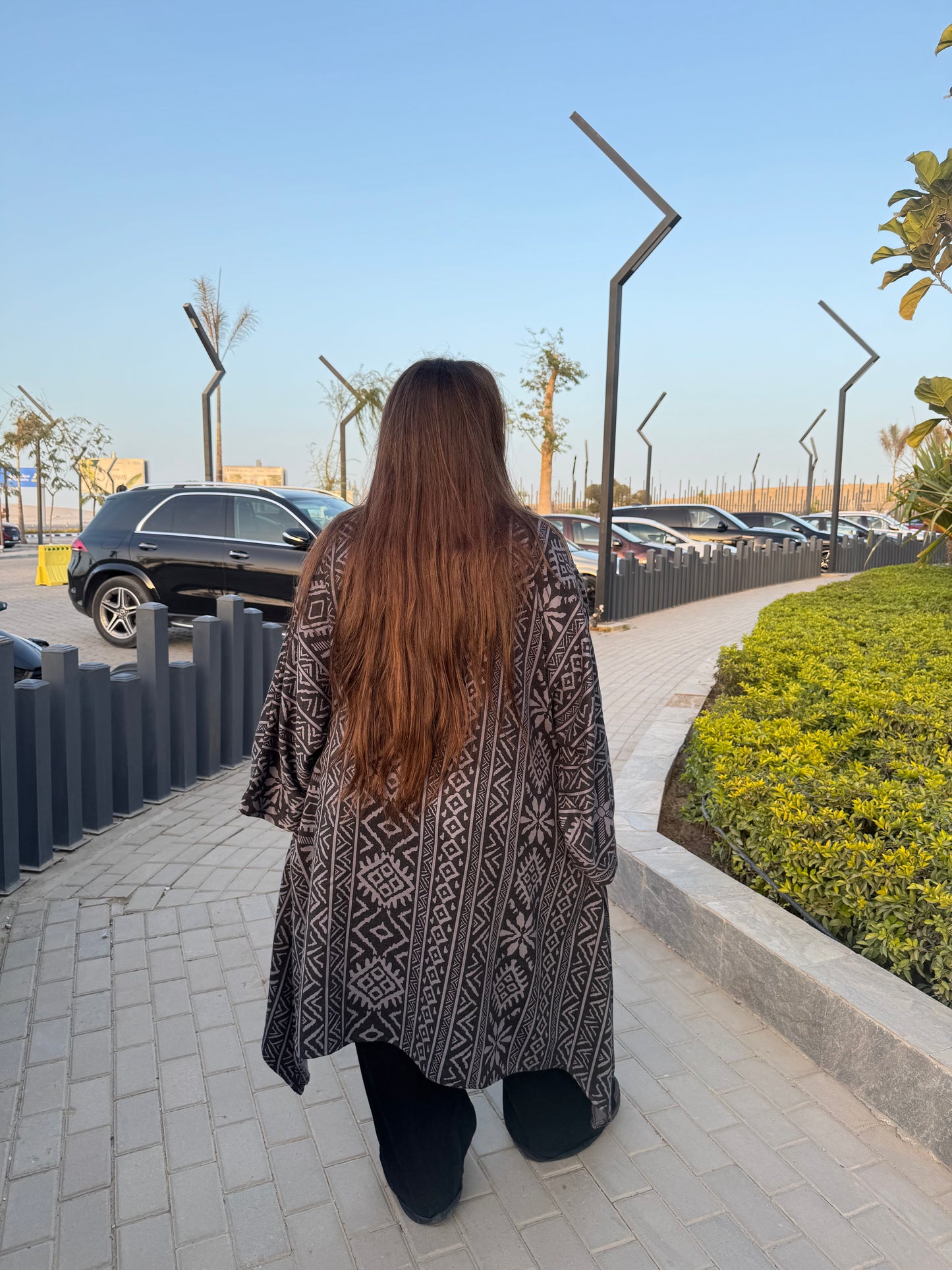 Alaya Kaftan in Grey/Black
