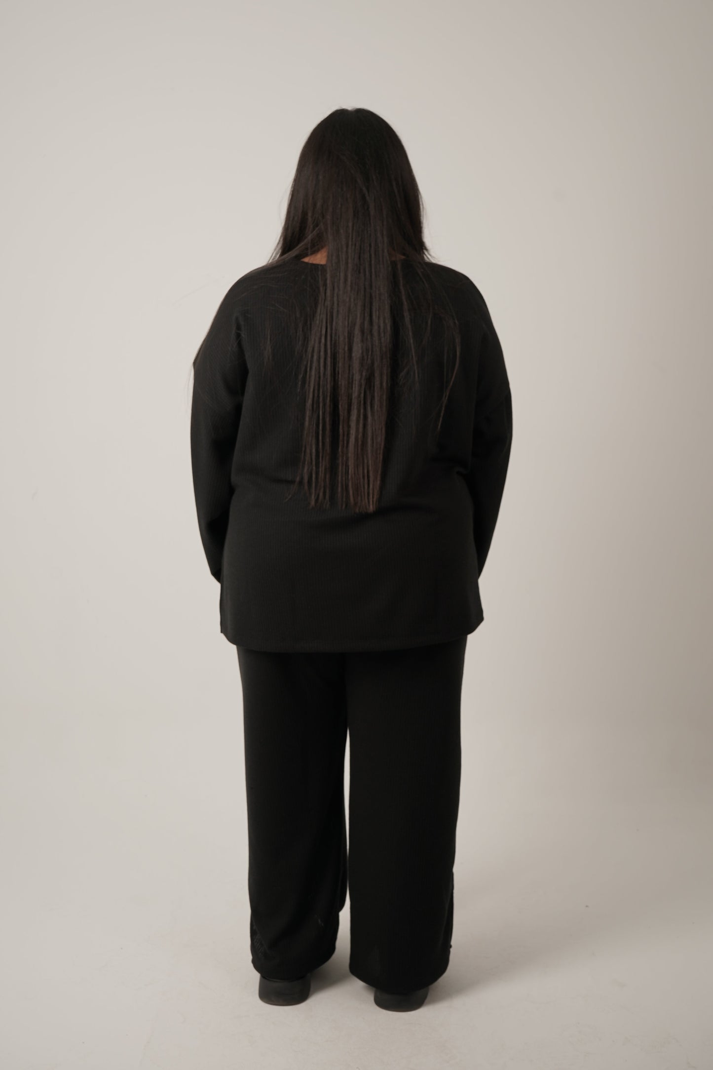 The Sienna Ribbed Set in Black