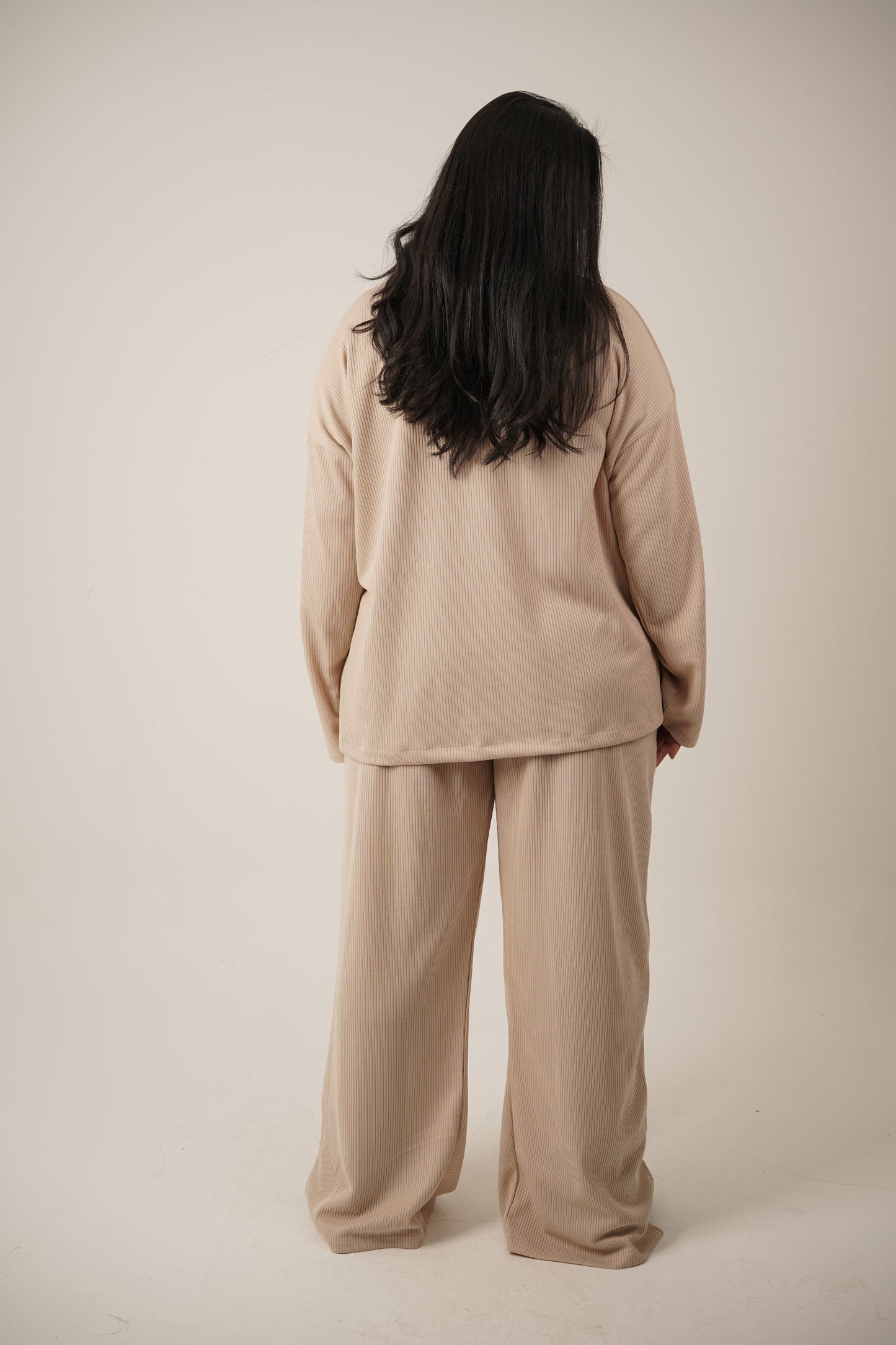 The Sienna Ribbed Top in Beige