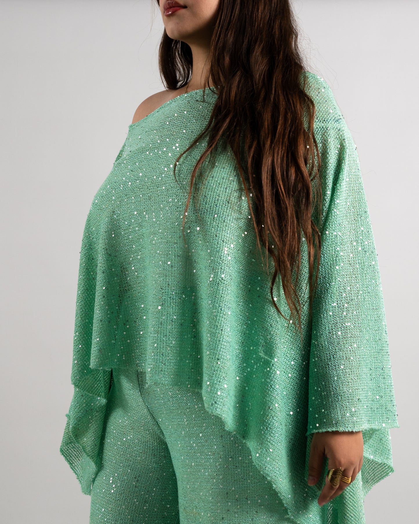 Mykonos Off-Shoulder Glitter Top