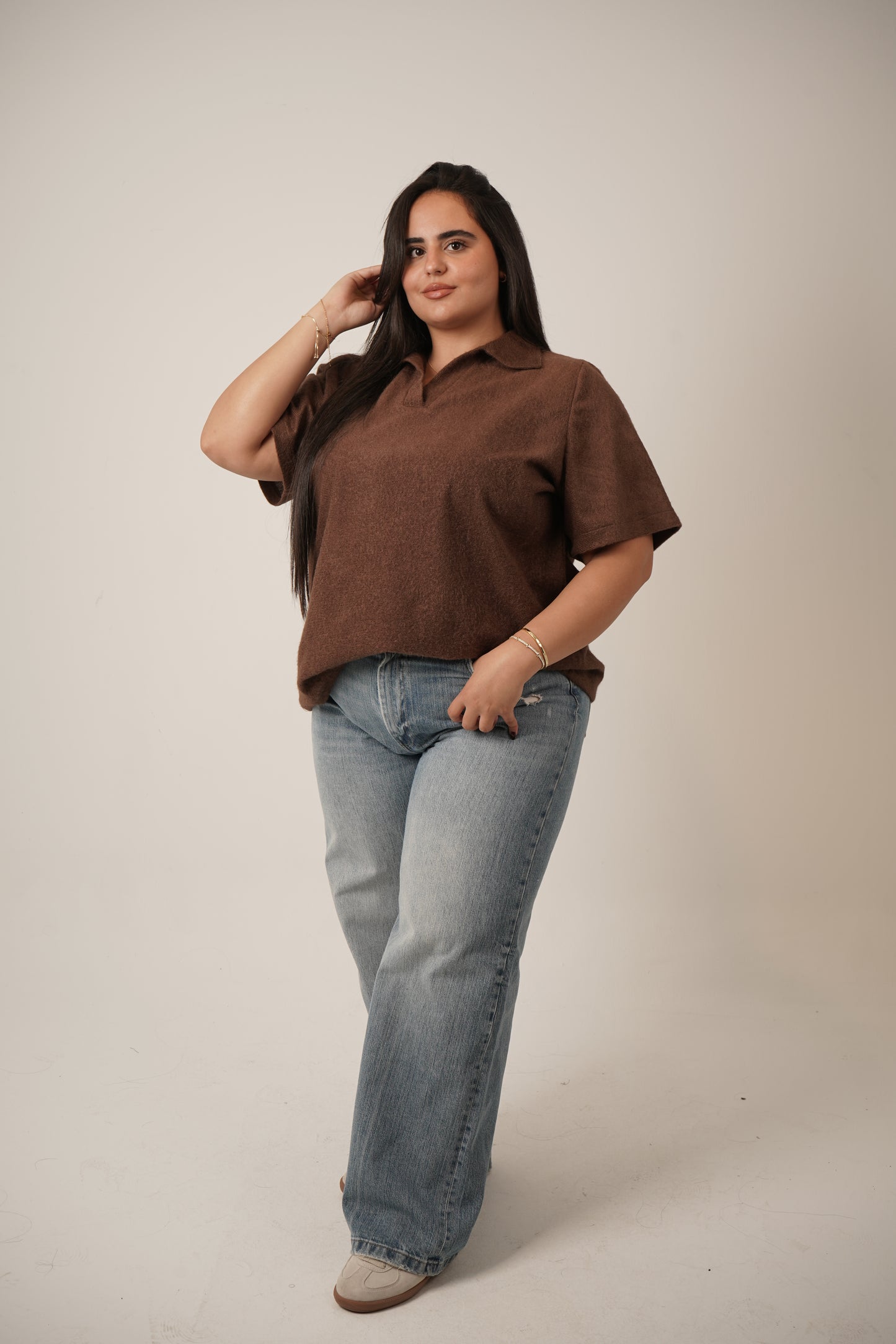 Mila Mohair Top in Brown