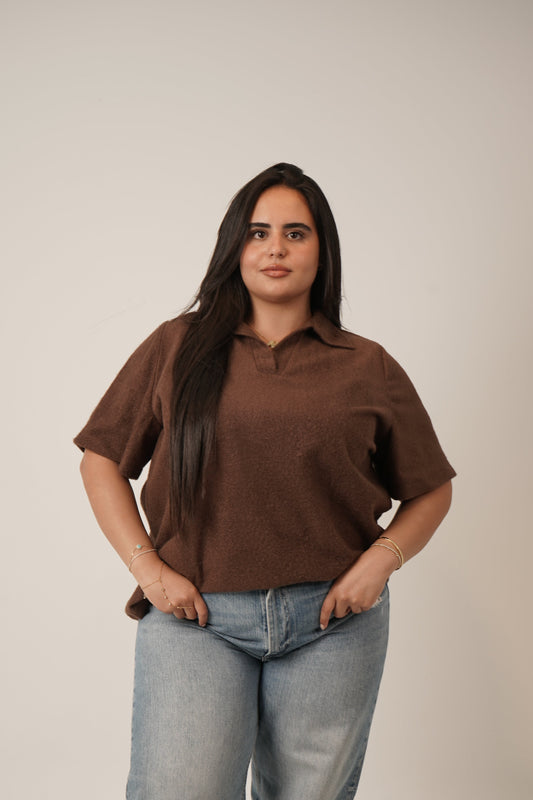 Mila Mohair Top in Brown