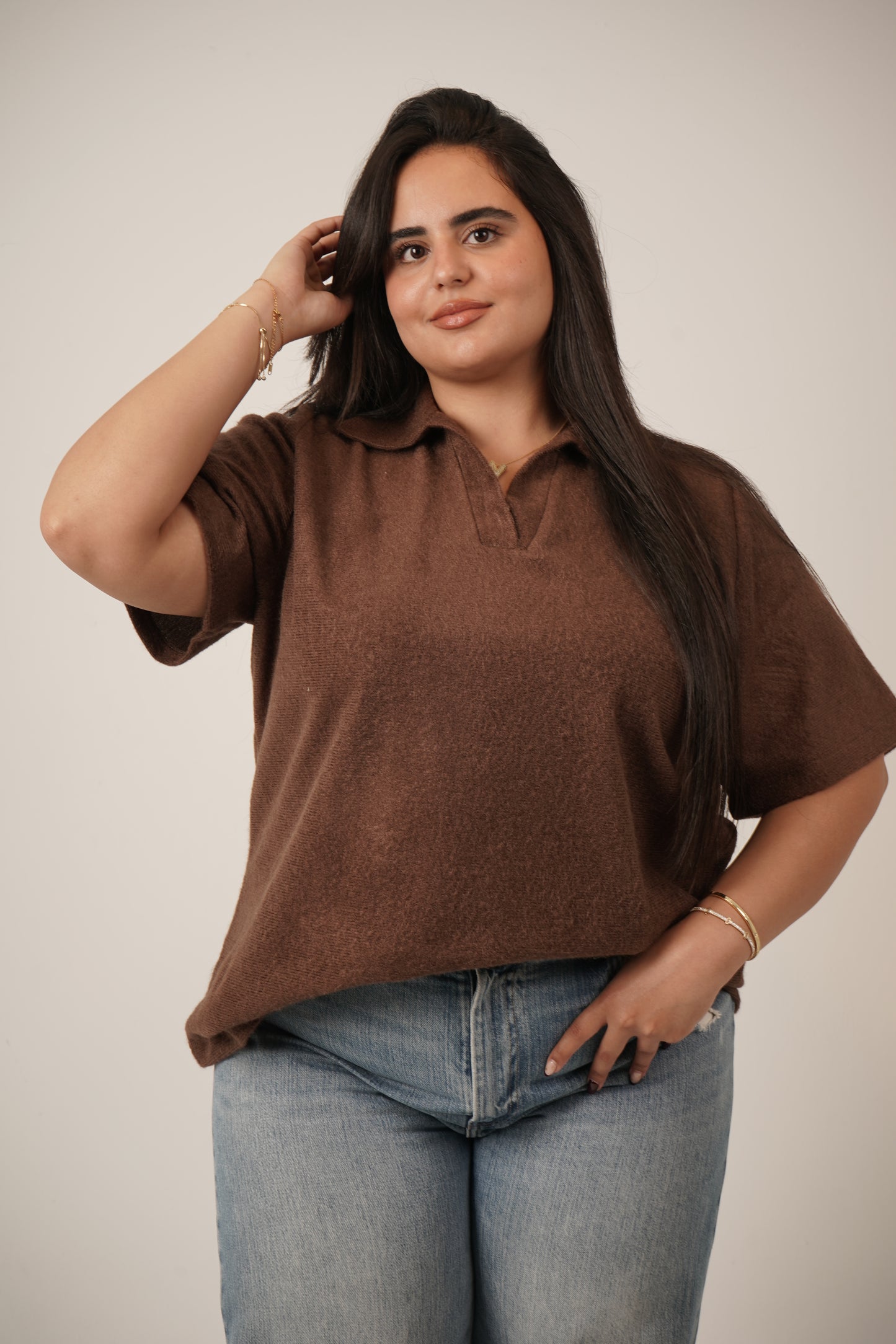 Mila Mohair Top in Brown