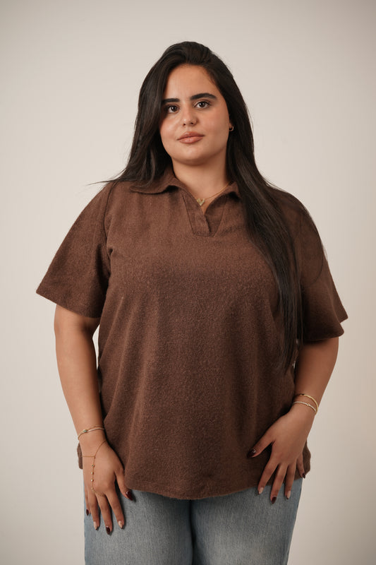 Mila Mohair Top in Brown