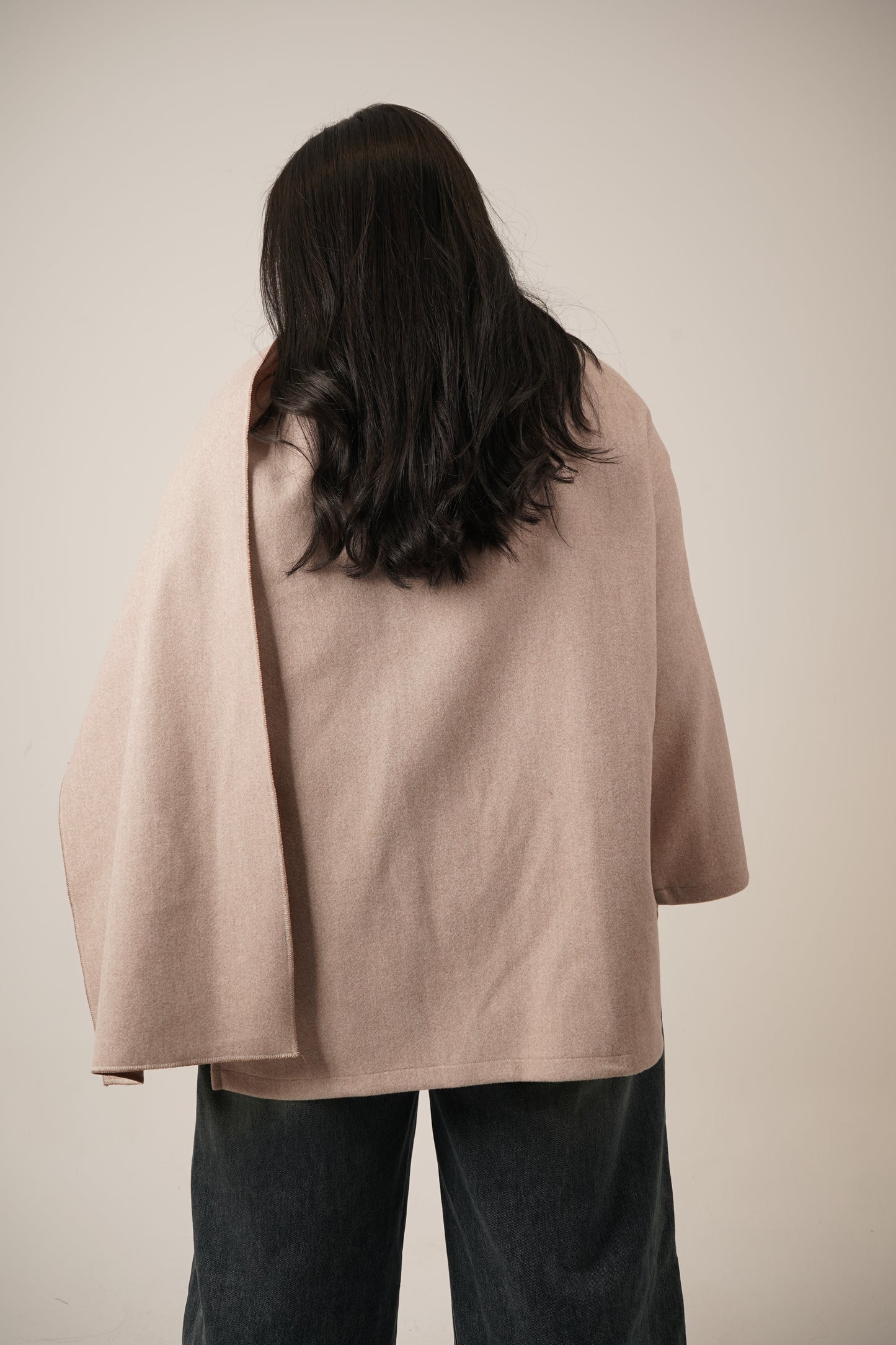 Lia Shawl Jacket in Beige