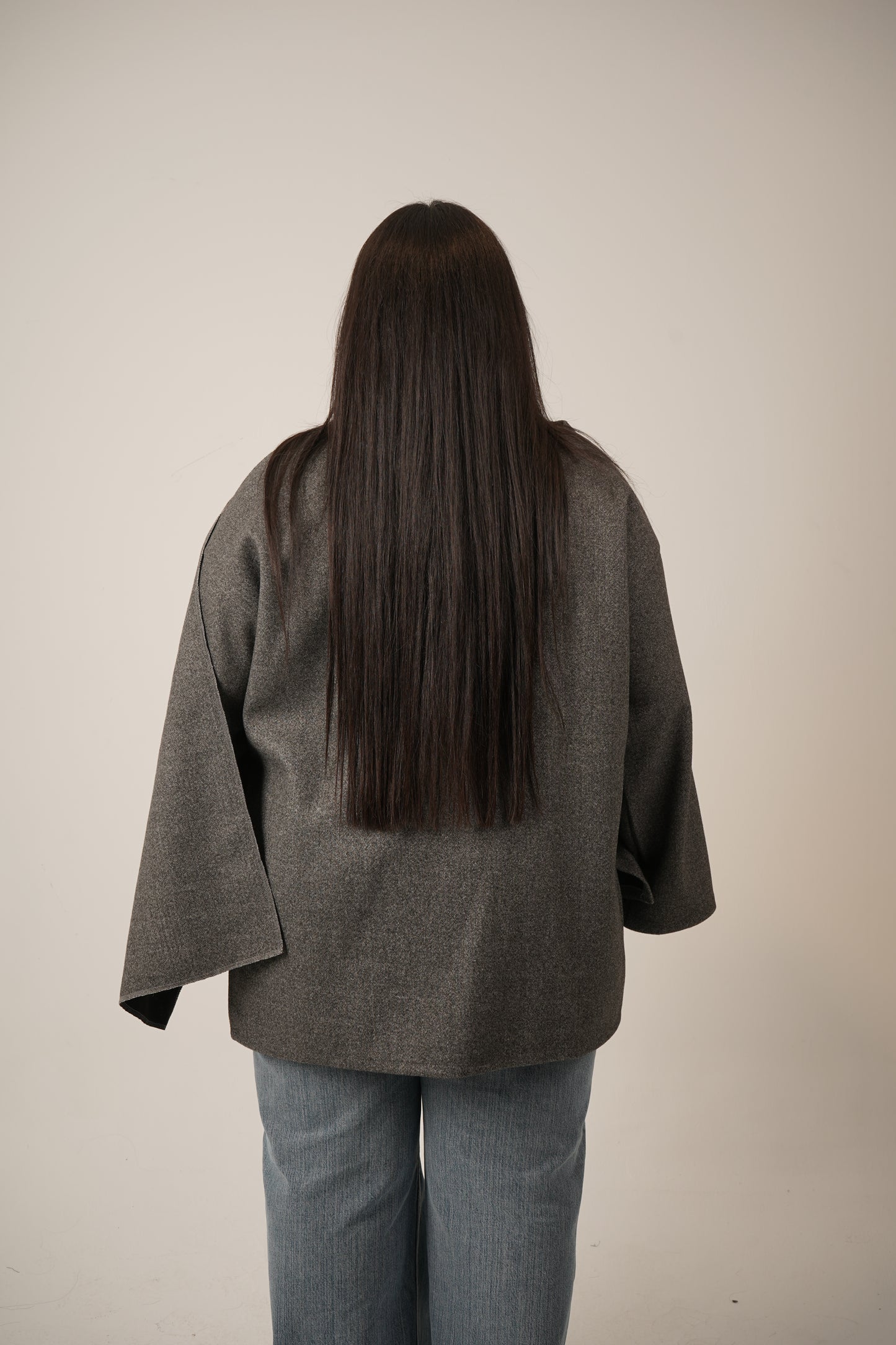 Lia Shawl Jacket in Grey