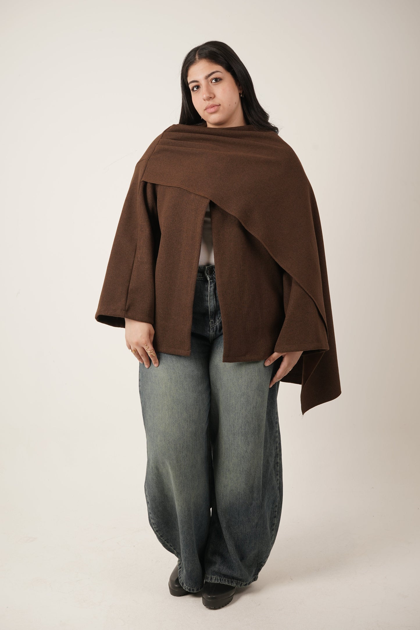 Lia Shawl Jacket in Brown