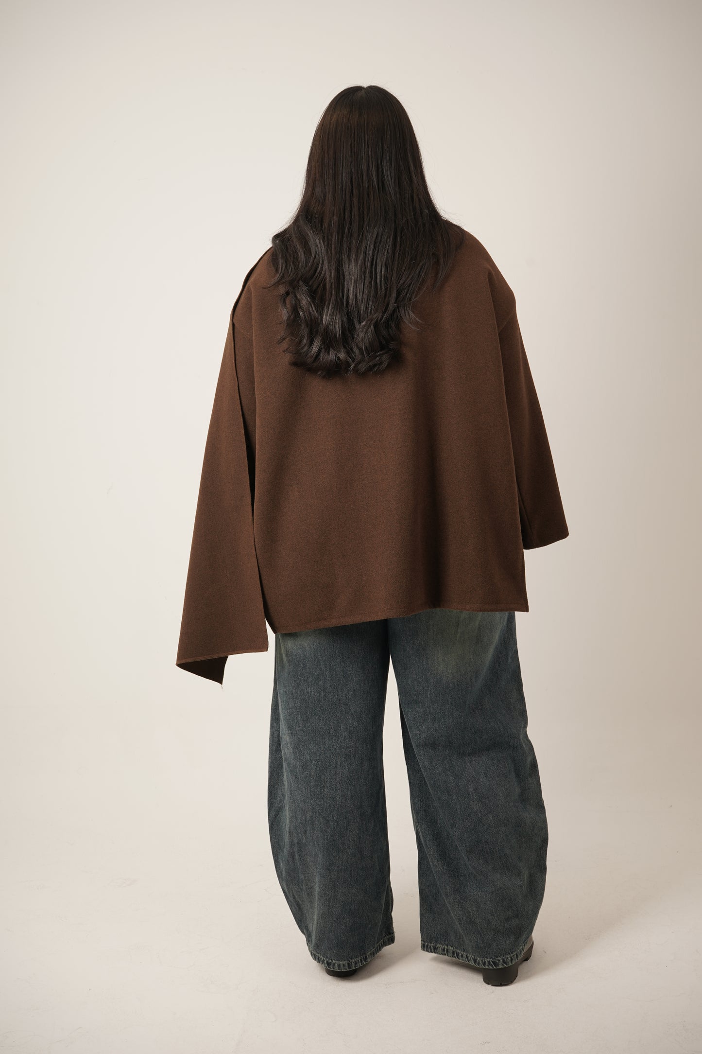 Lia Shawl Jacket in Brown