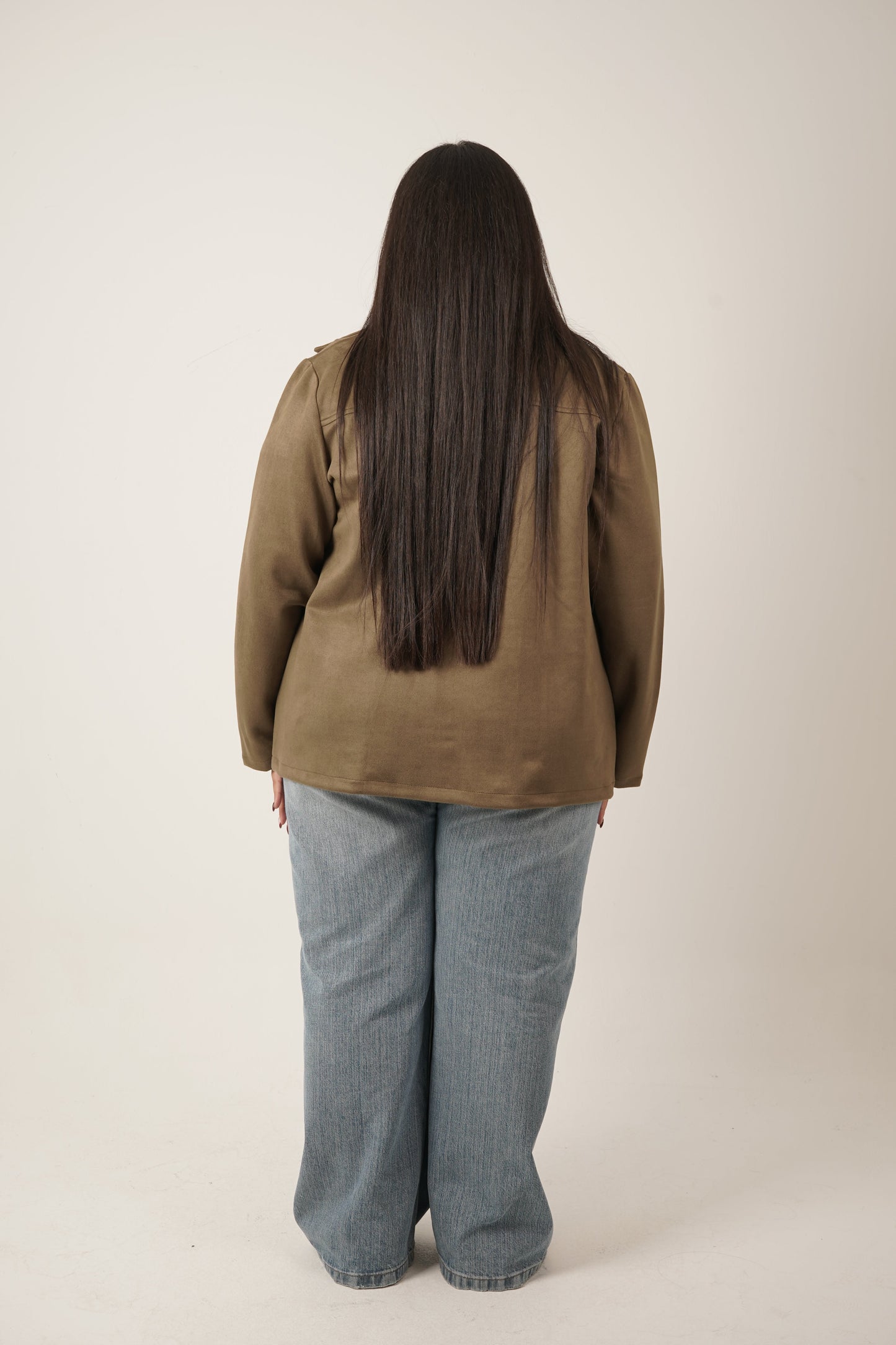 Faye Suede Jacket in Green