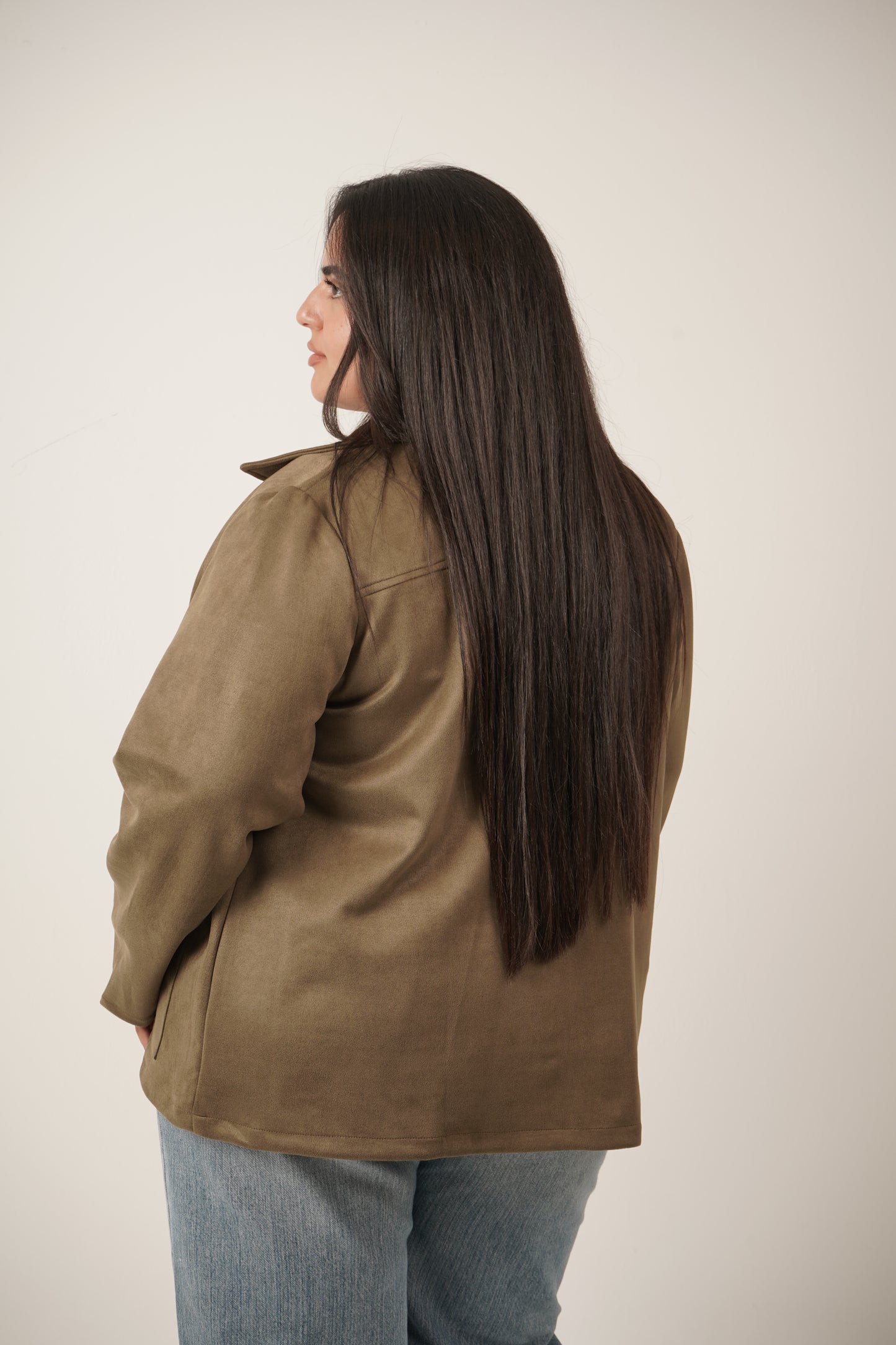 Faye Suede Jacket in Green