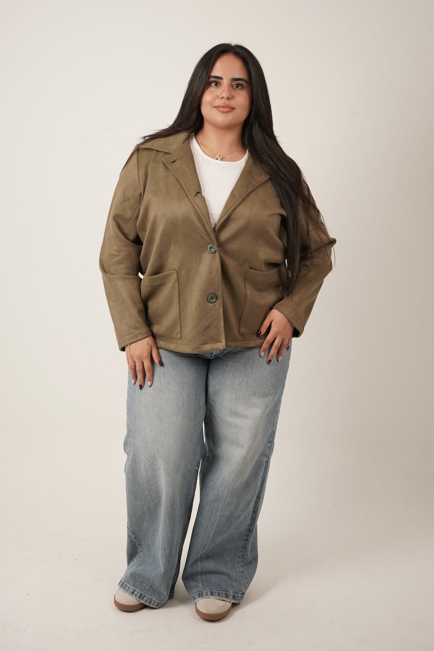 Faye Suede Jacket in Green