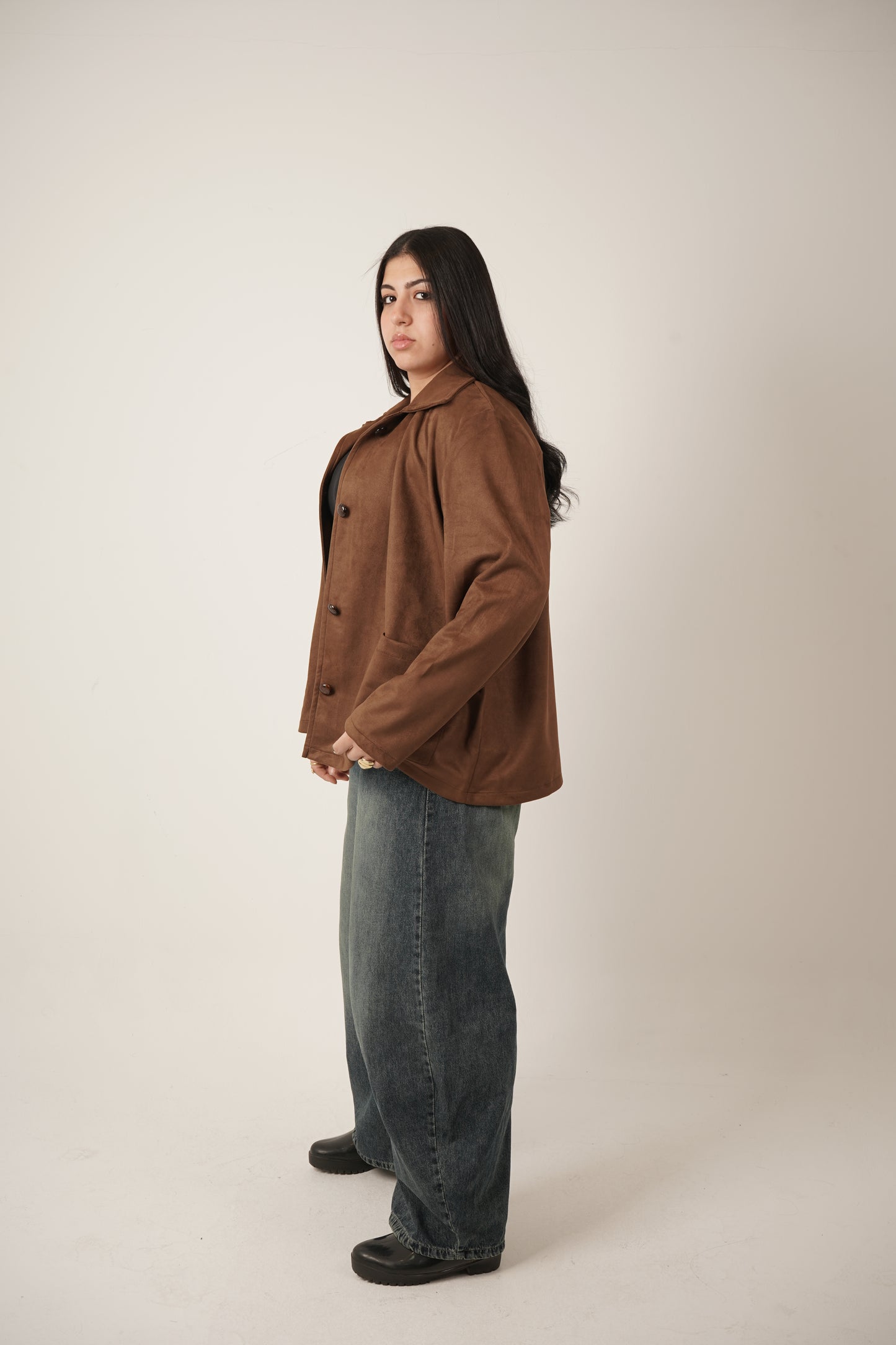 Faye Suede Jacket in Light Brown