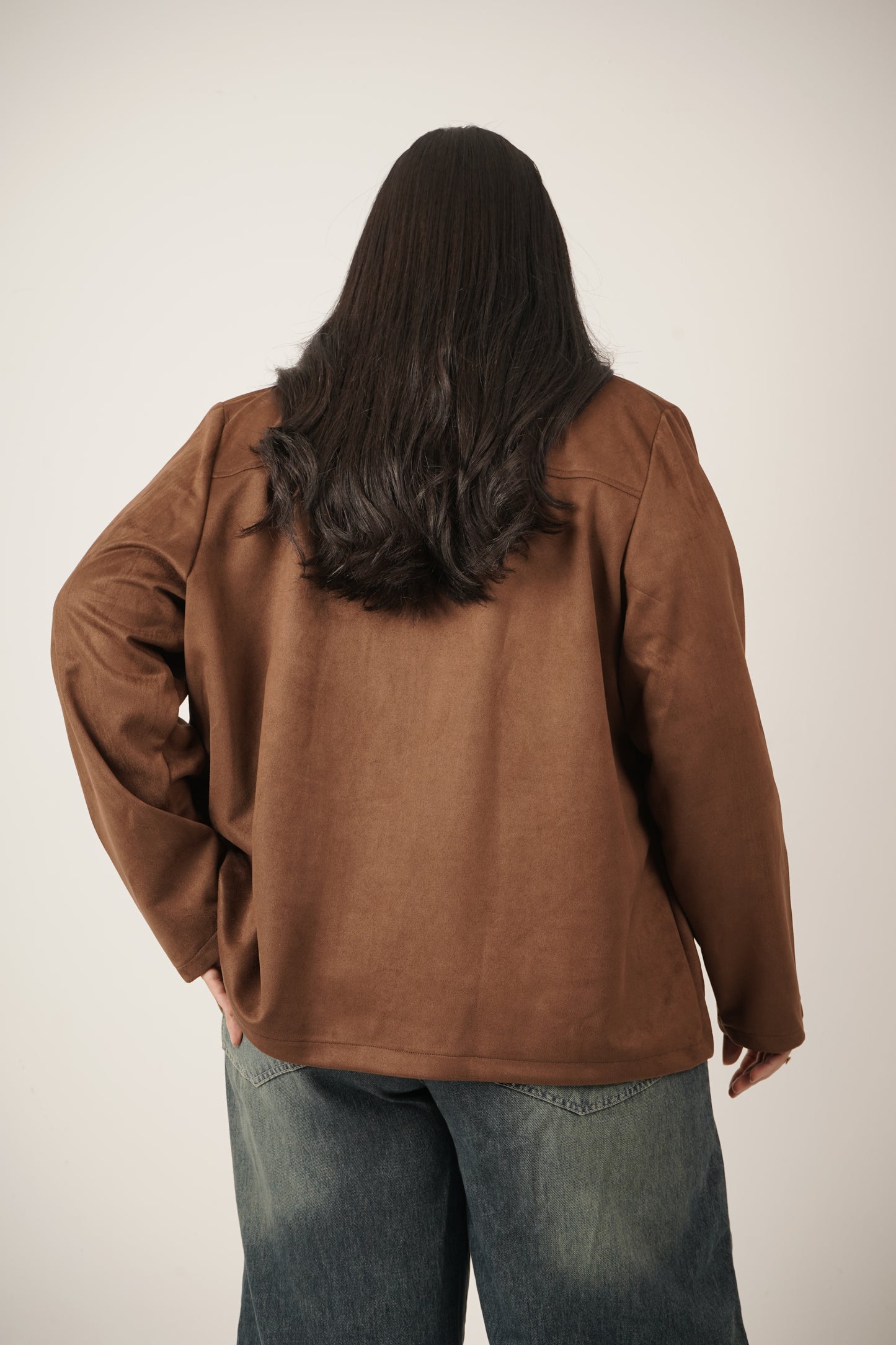 Faye Suede Jacket in Light Brown