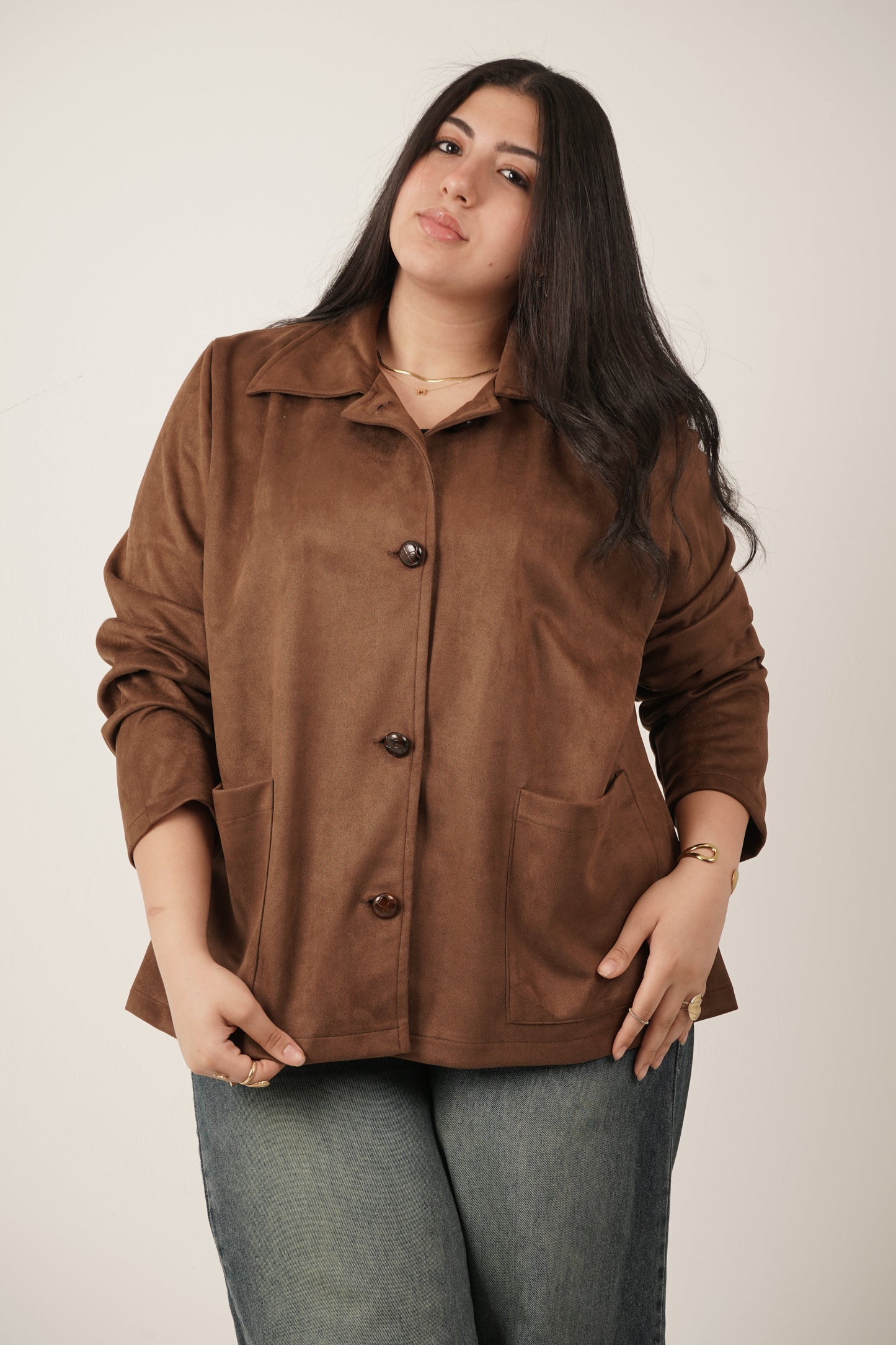 Faye Suede Jacket in Light Brown