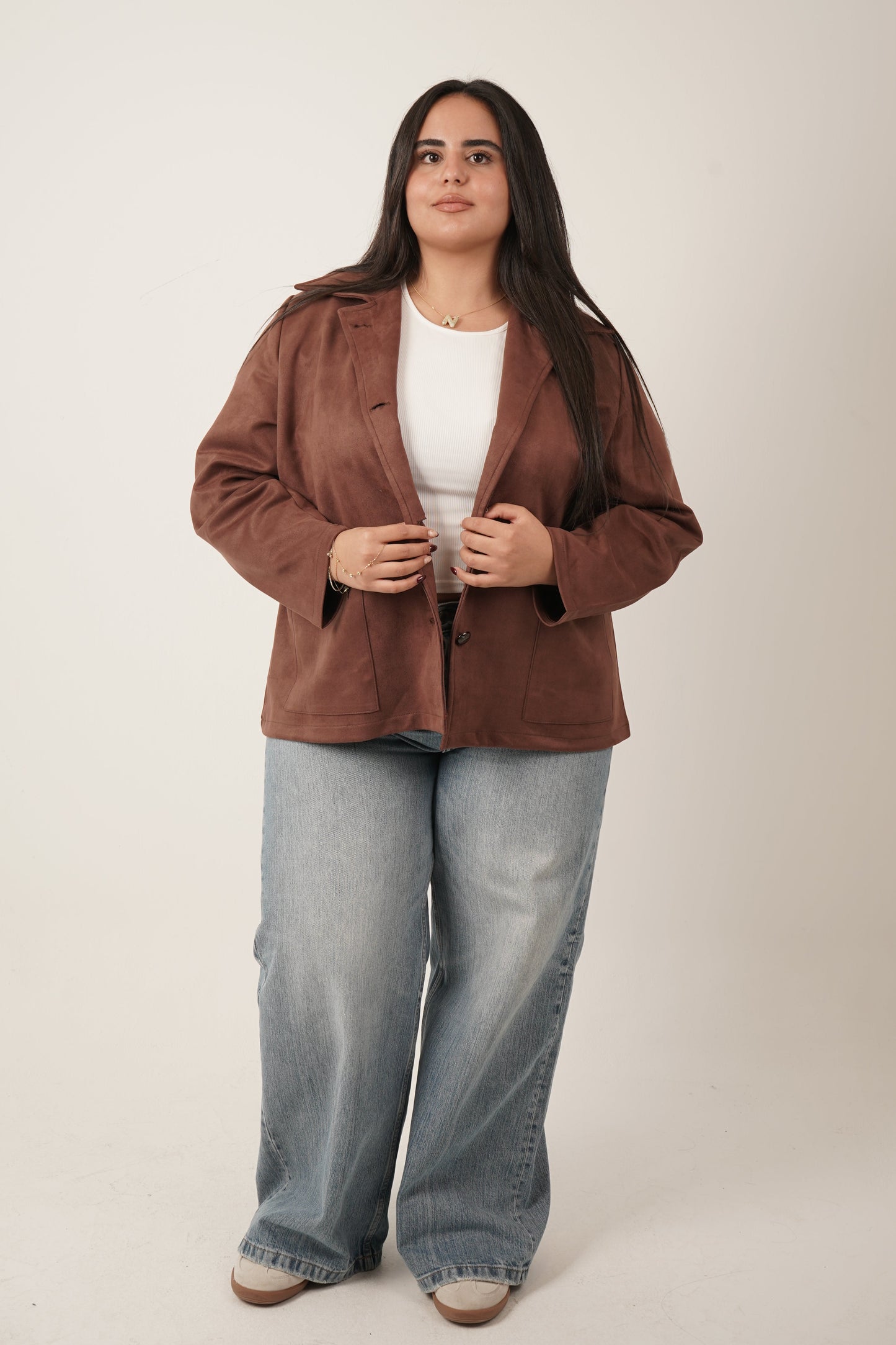 Faye Suede Jacket in Dark Brown