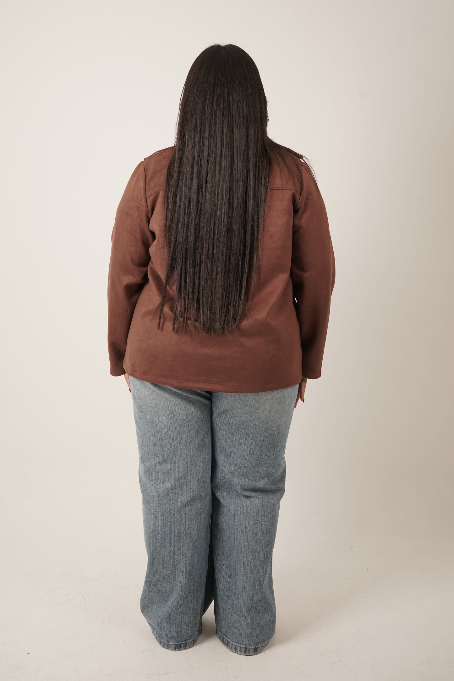 Faye Suede Jacket in Dark Brown