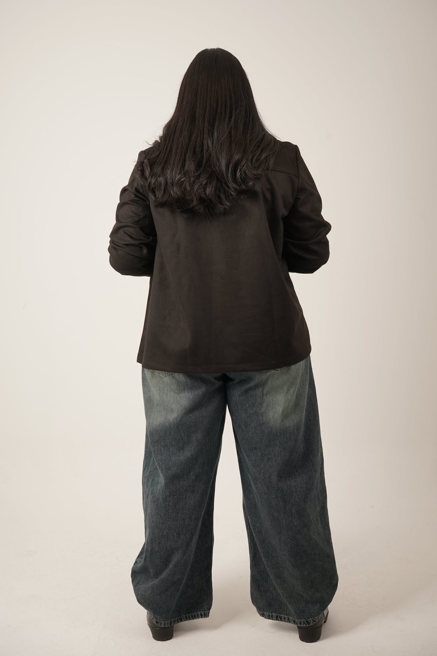 Faye Suede Jacket in Black