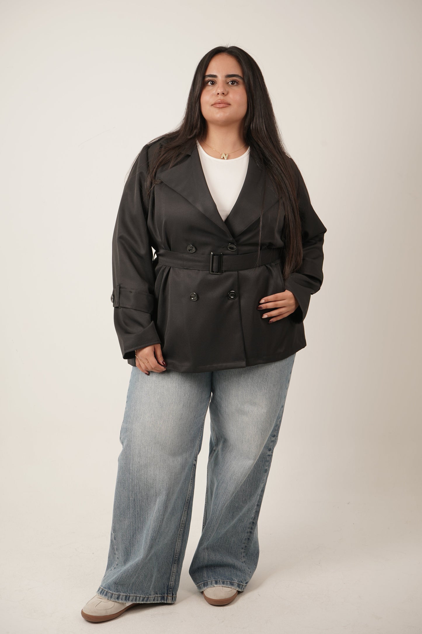 Rhea Trench Coat in Black