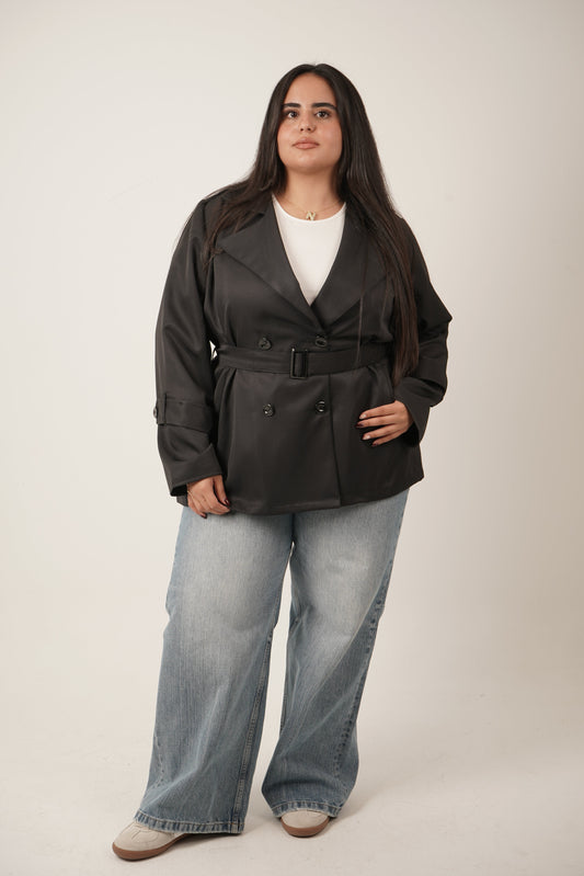 Rhea Trench Coat in Black