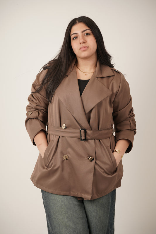Rhea Trench Coat in Brown