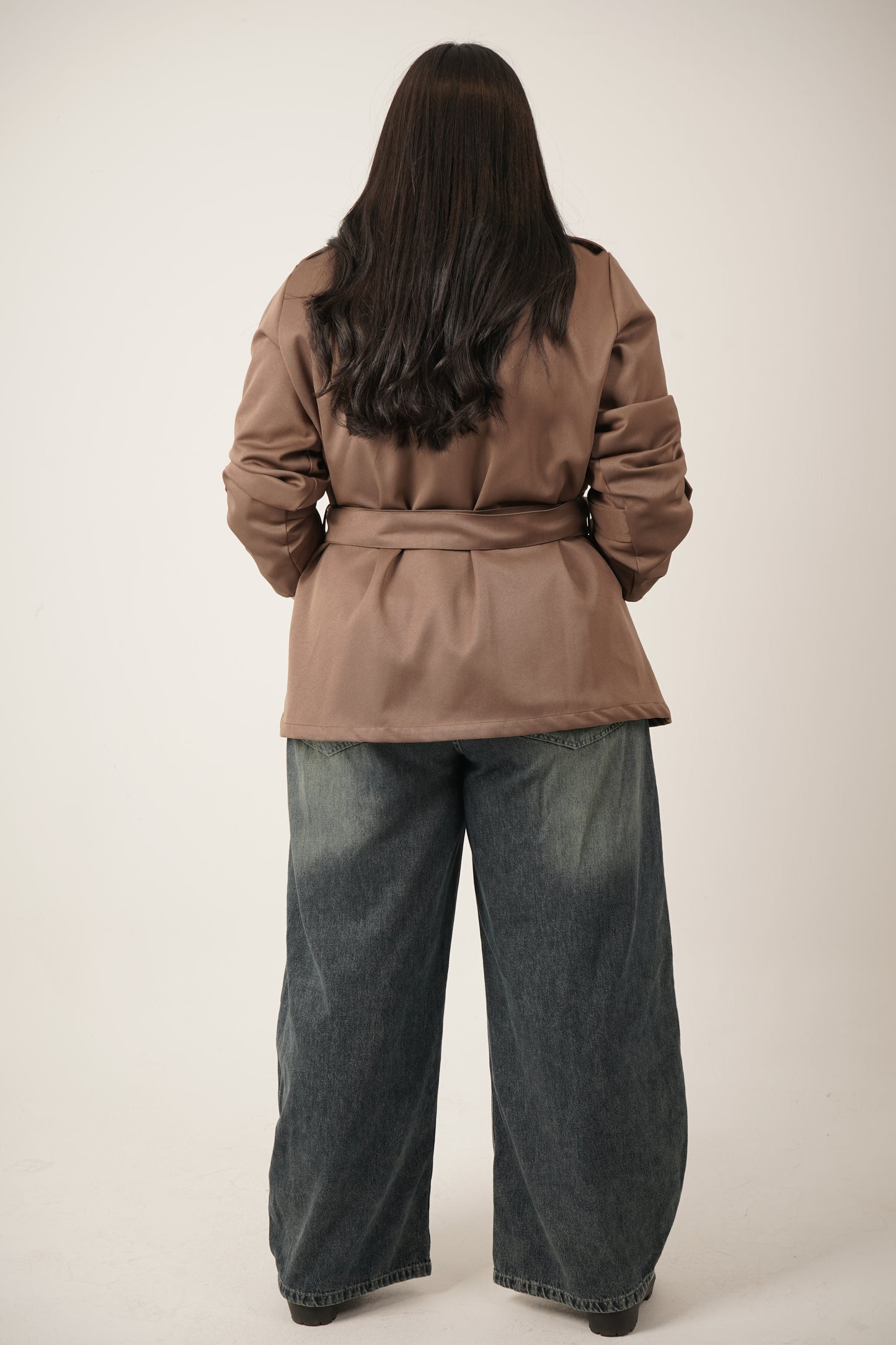 Rhea Trench Coat in Brown