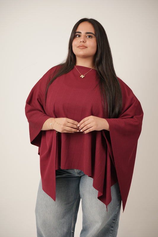 Maeve Burgundy Poncho