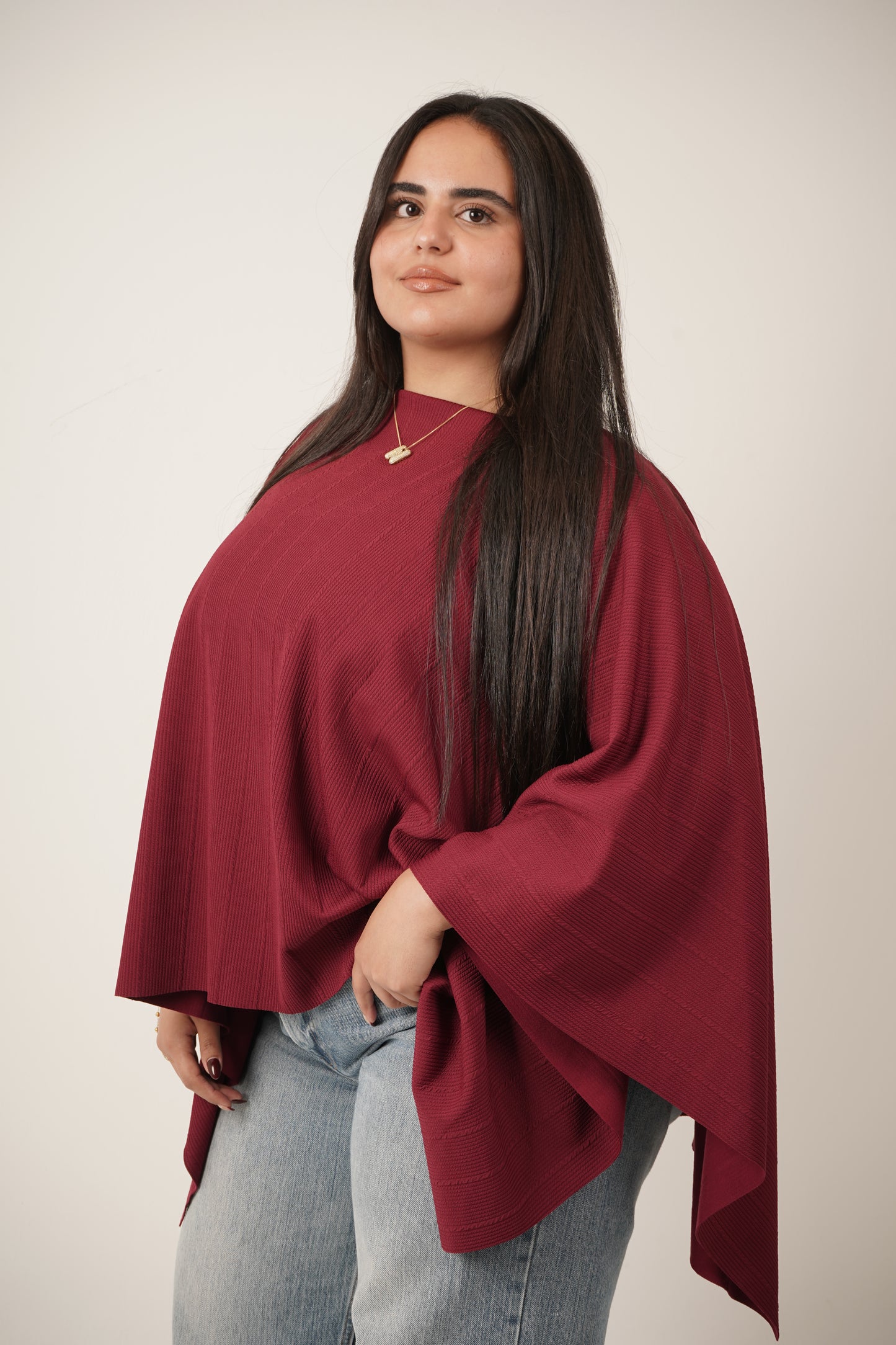 Maeve Burgundy Poncho