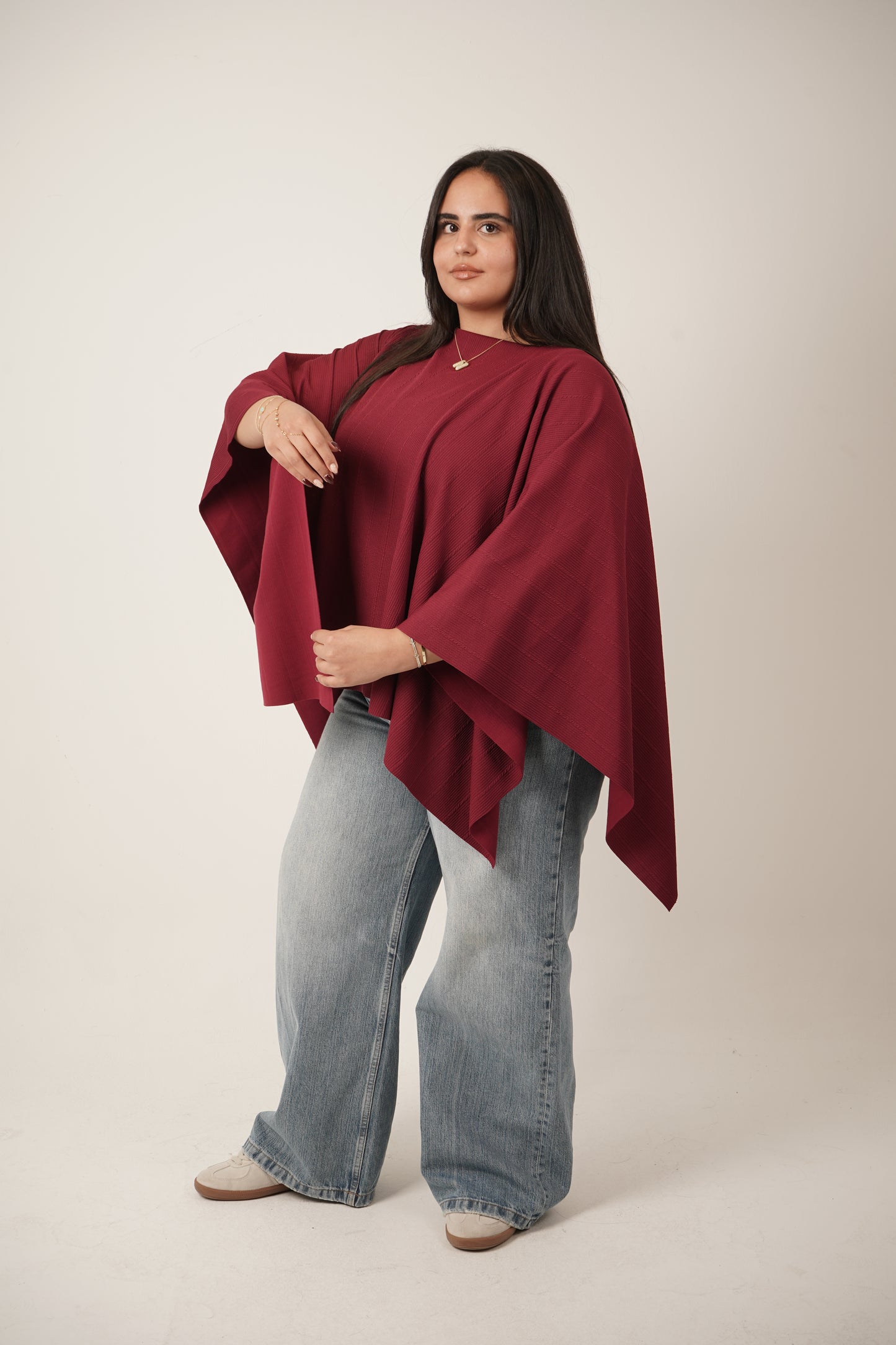 Maeve Burgundy Poncho