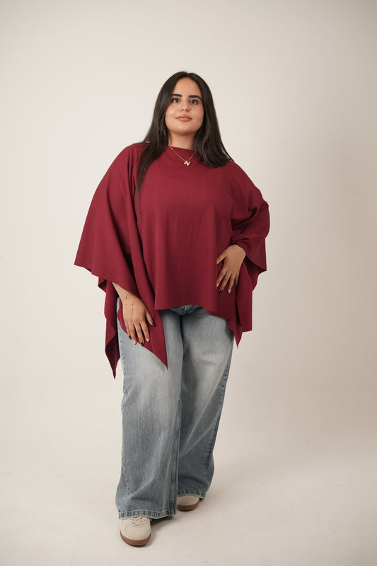 Maeve Burgundy Poncho