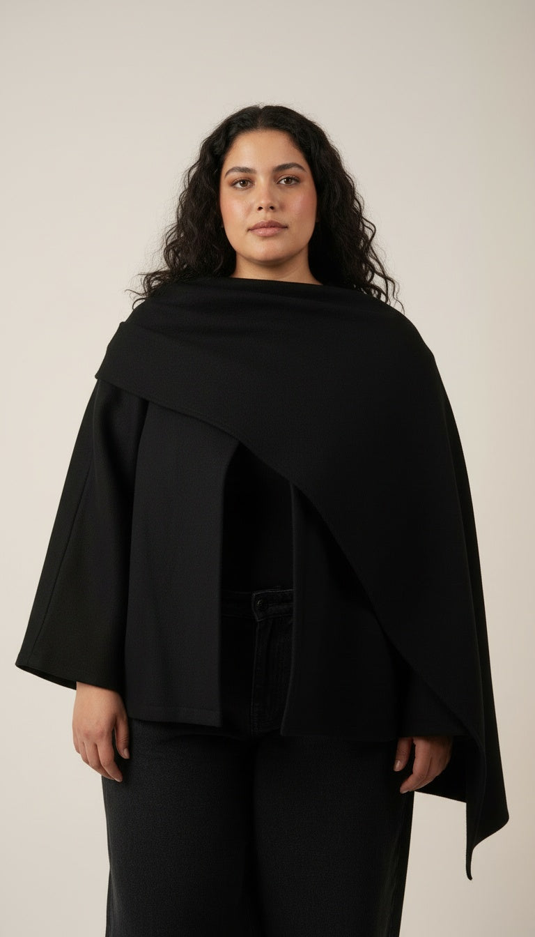 Lia Shawl Jacket in Black