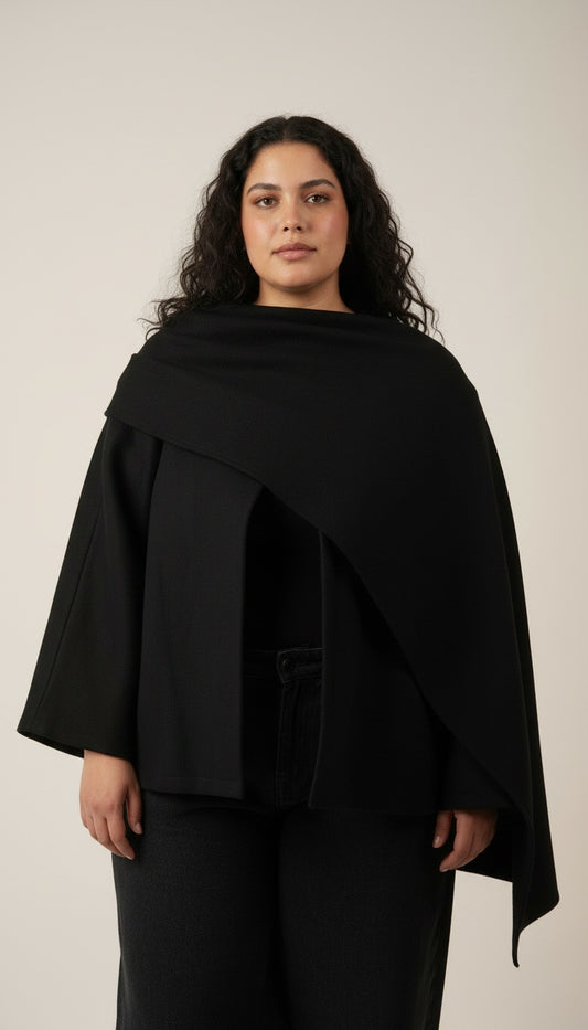 Lia Shawl Jacket in Black