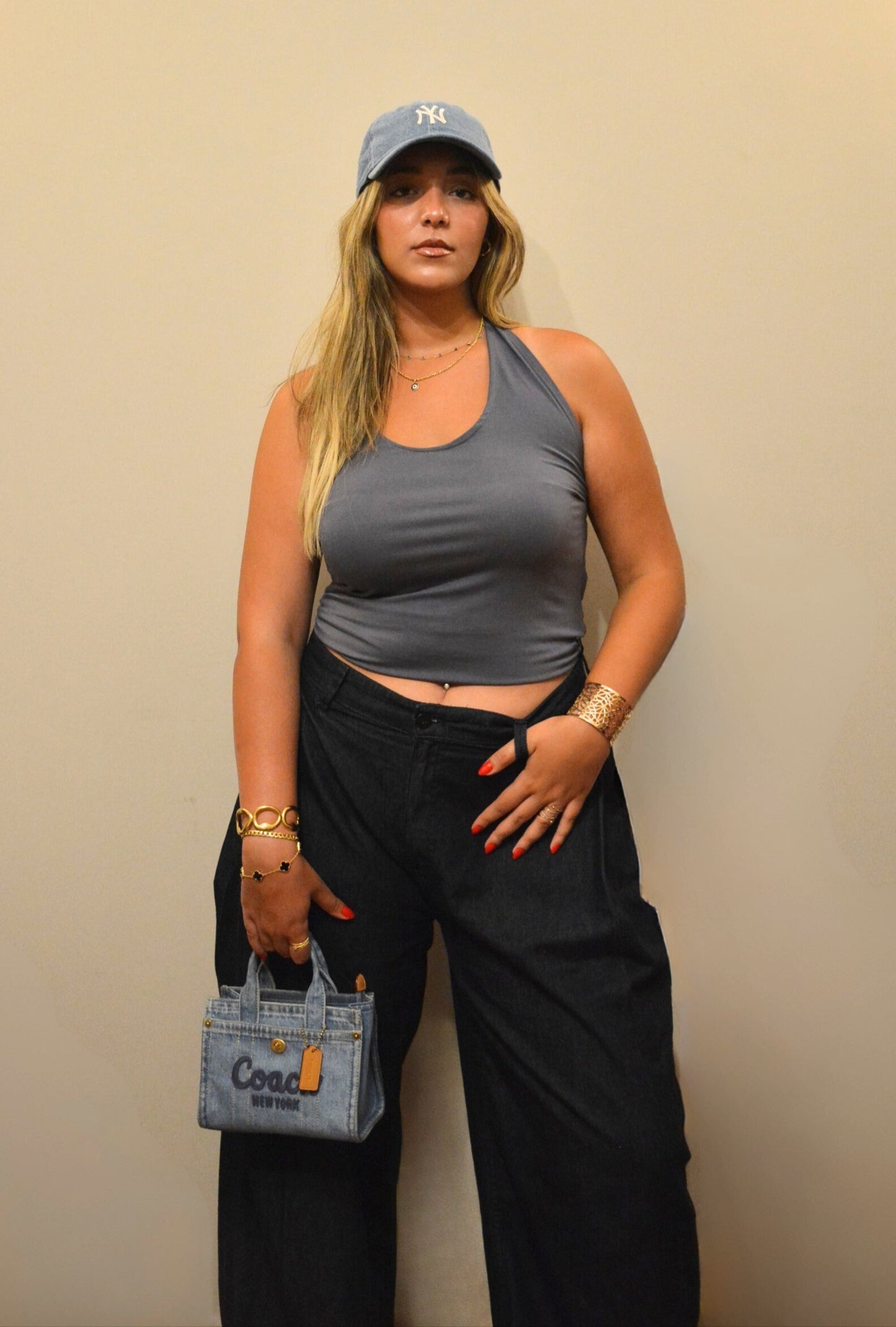 Nova Halter Top in Grey