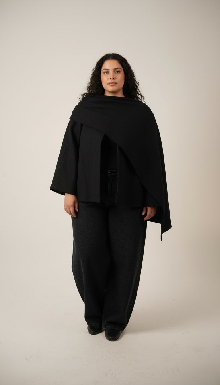 Lia Shawl Jacket in Black